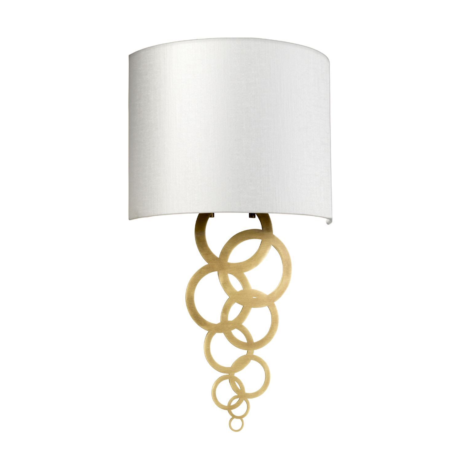 Wandlampe Stoffschirm Creme Messing Modern E27