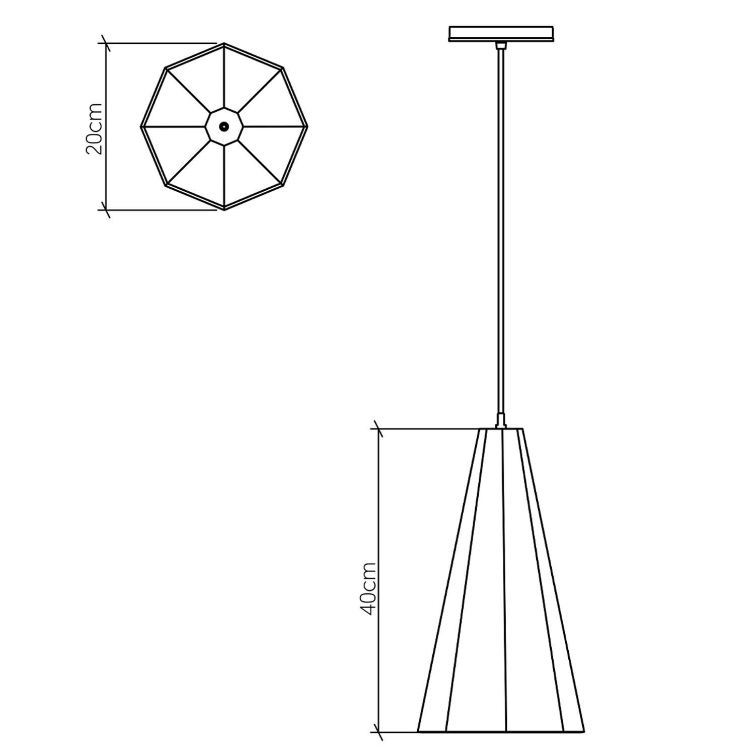 Hängelampe Holz Furnier Teak B: 20 cm E27 Modern
