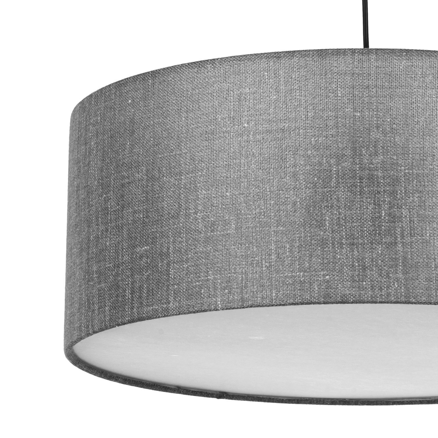 Hängelampe Stoff Grau Ø 50 cm rund blendarm Modern
