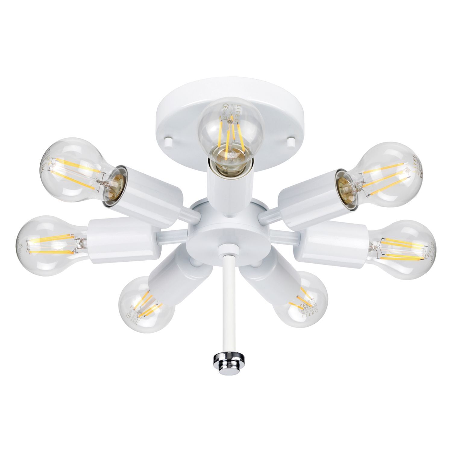 Deckenlampe Schlafzimmer Wohnzimmer Creme Chrom