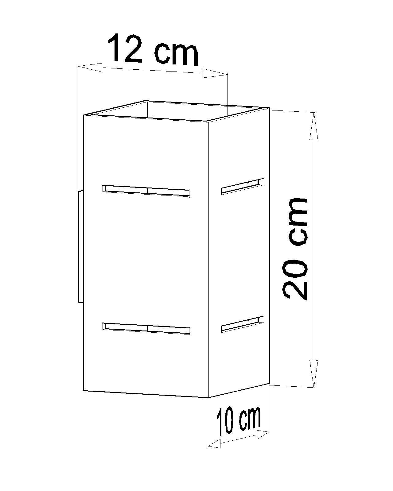 Graue Wandleuchte Aluminium eckig H:20cm Up Down Modern