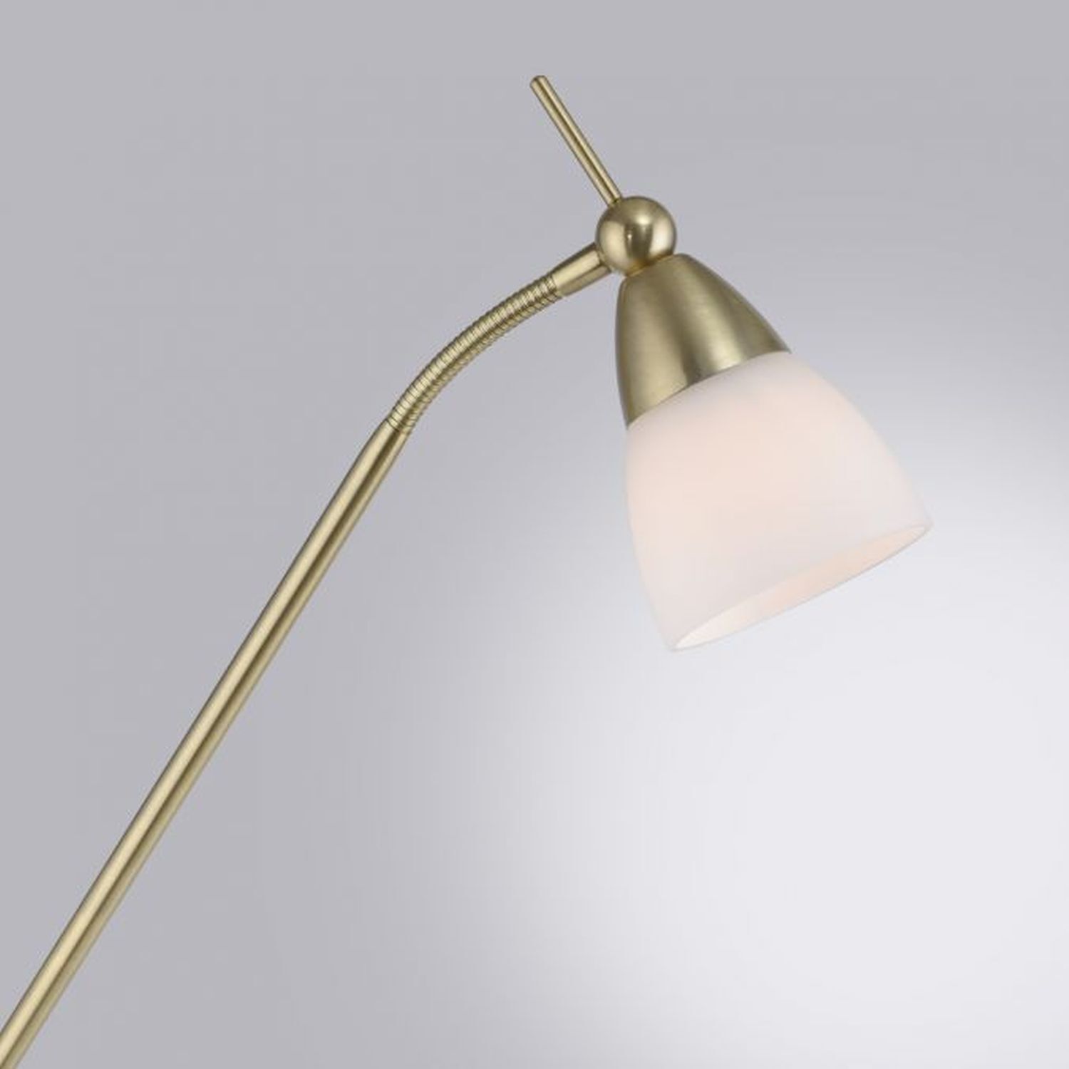 Verstellbare Stehleuchte in Messing Dimmer Glas 163 cm Lampe, Lampenschirm
