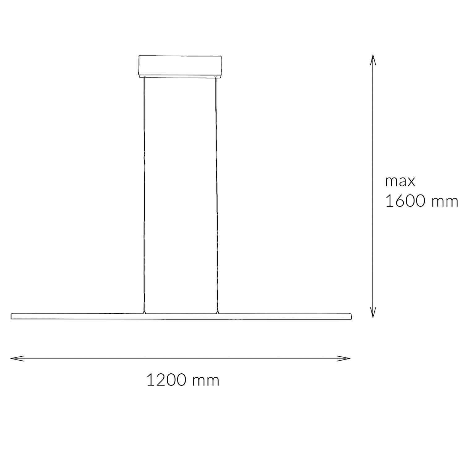 LED Hängelampe Schwarz 4000 K 120 cm lang höhenverstellbar