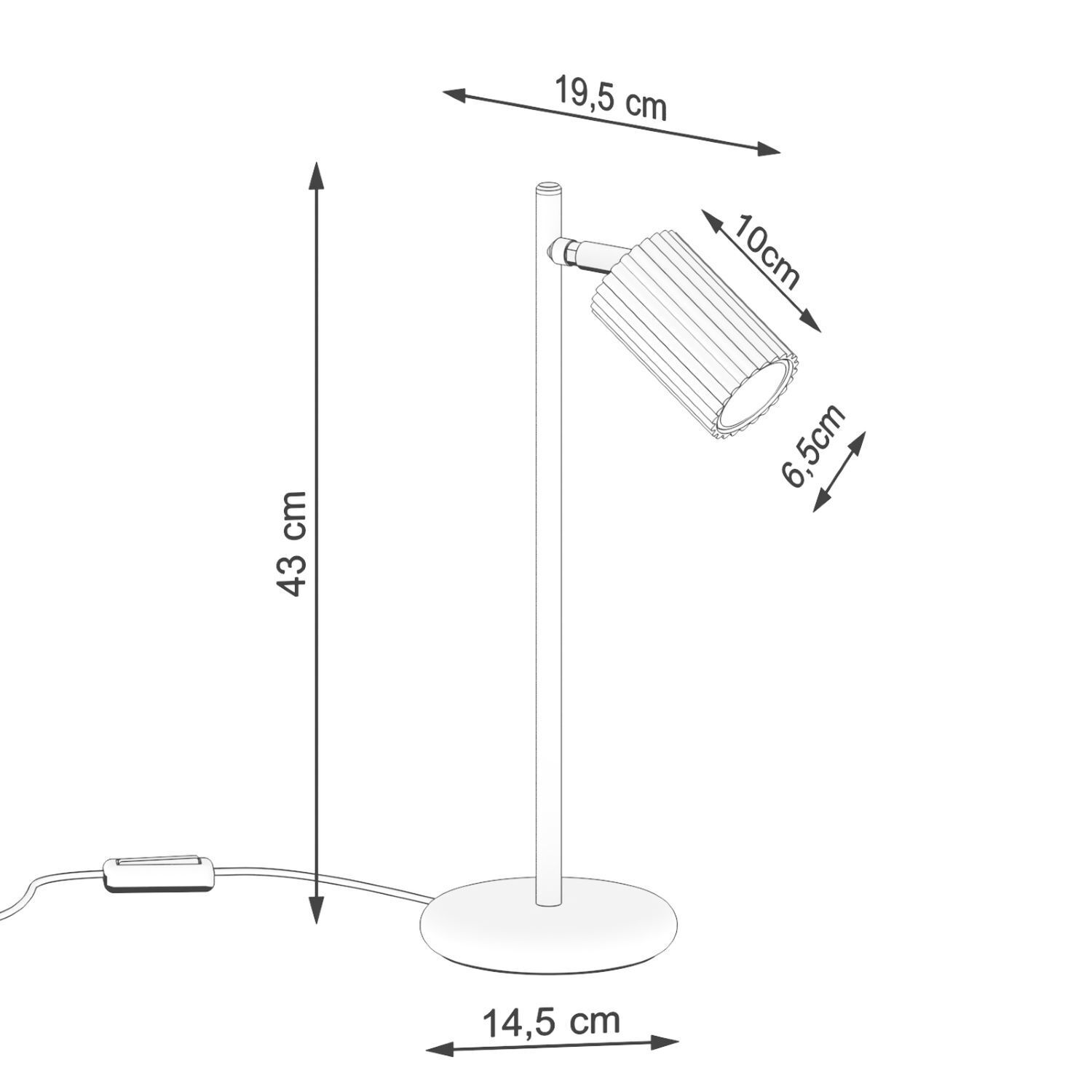 Leselampe GU10 43 cm hoch Aluminium in Rot Modern schwenkbar Beleuchtung, Lampe