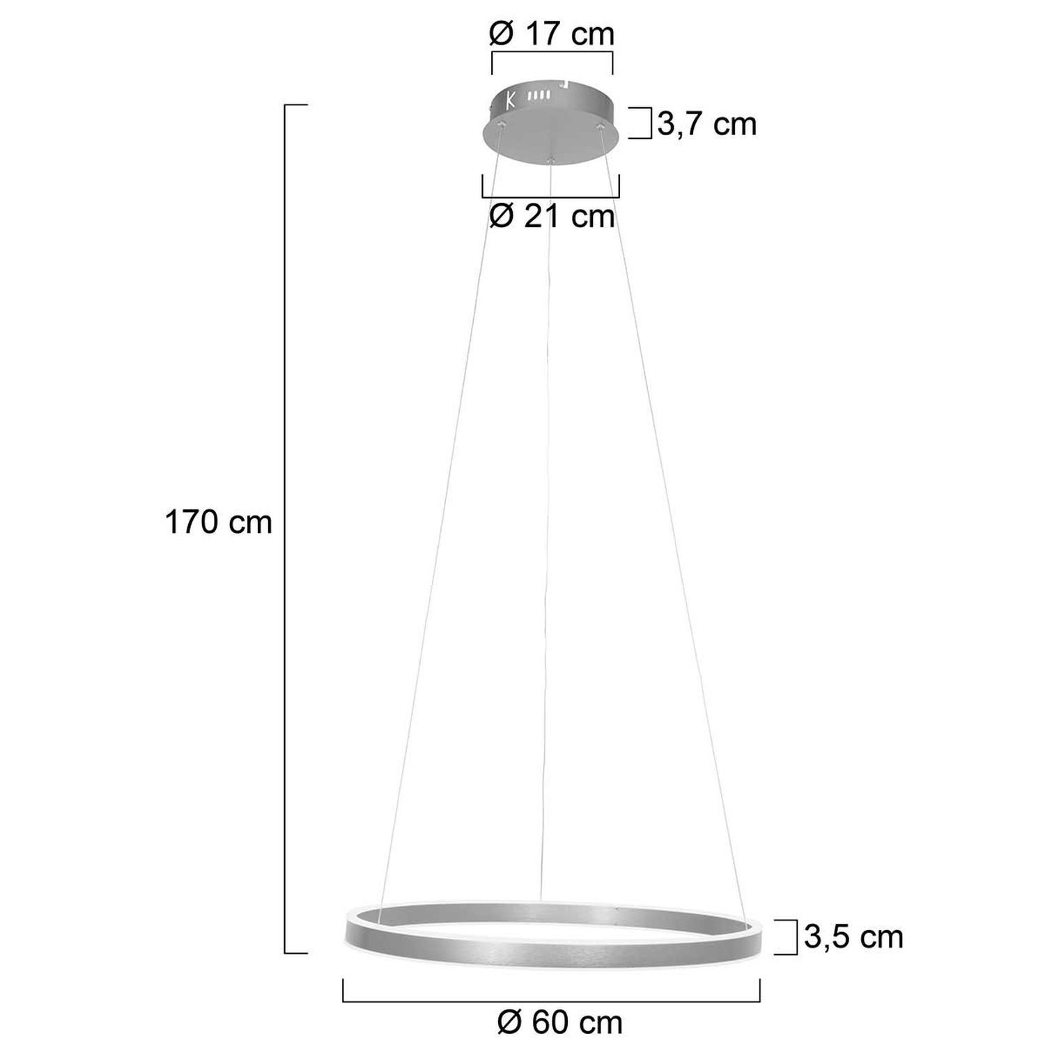 Runde LED Hängelampe in Stahl Ø60 cm 42 W stilvoll