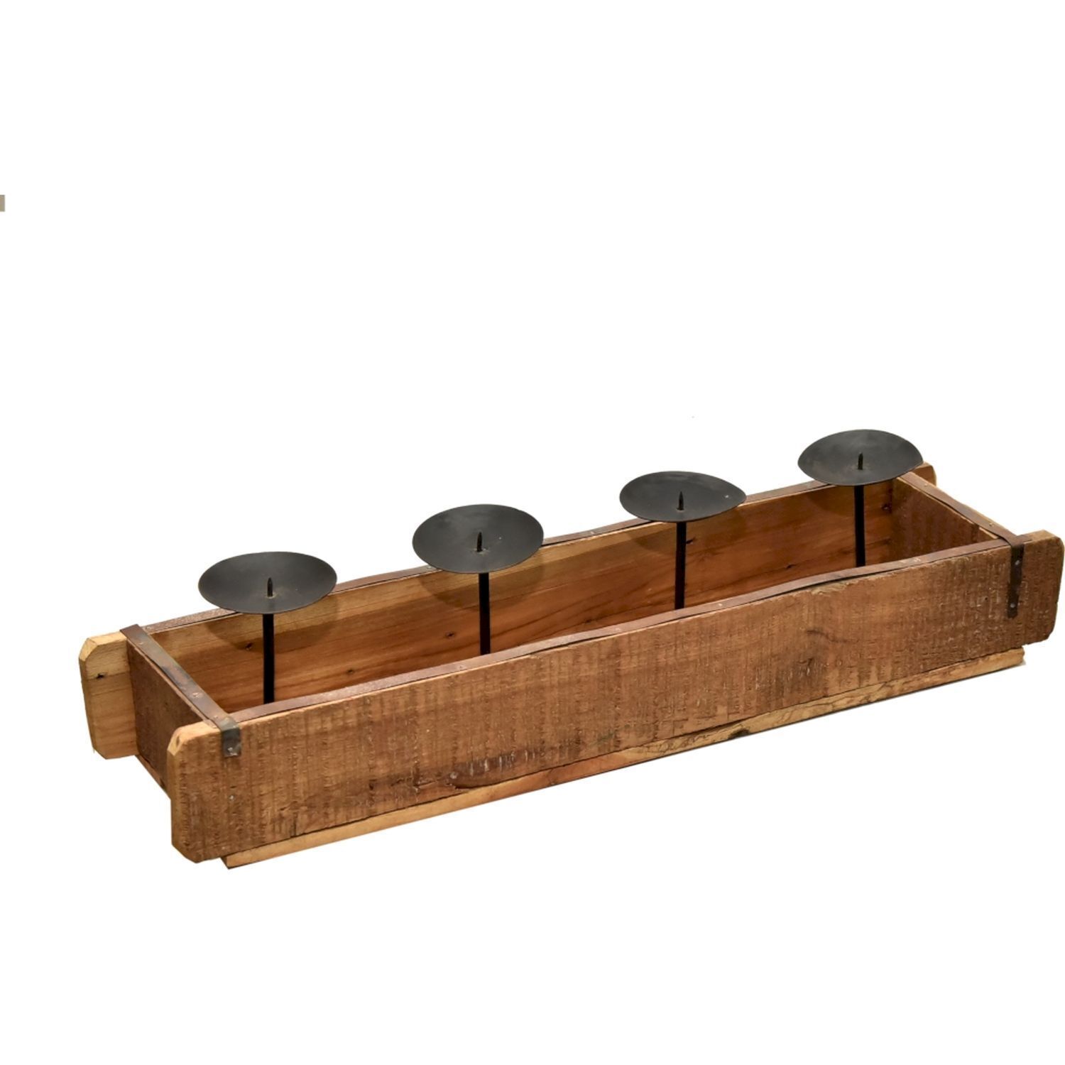 Kerzenhalter Holz Eisen 57 cm lang Rustikal für Stumpenkerzen