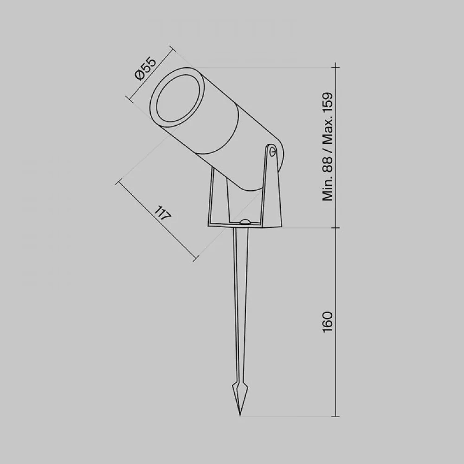 LED Stehleuchte außen Aluminium Glas 15,9 cm hoch IP65