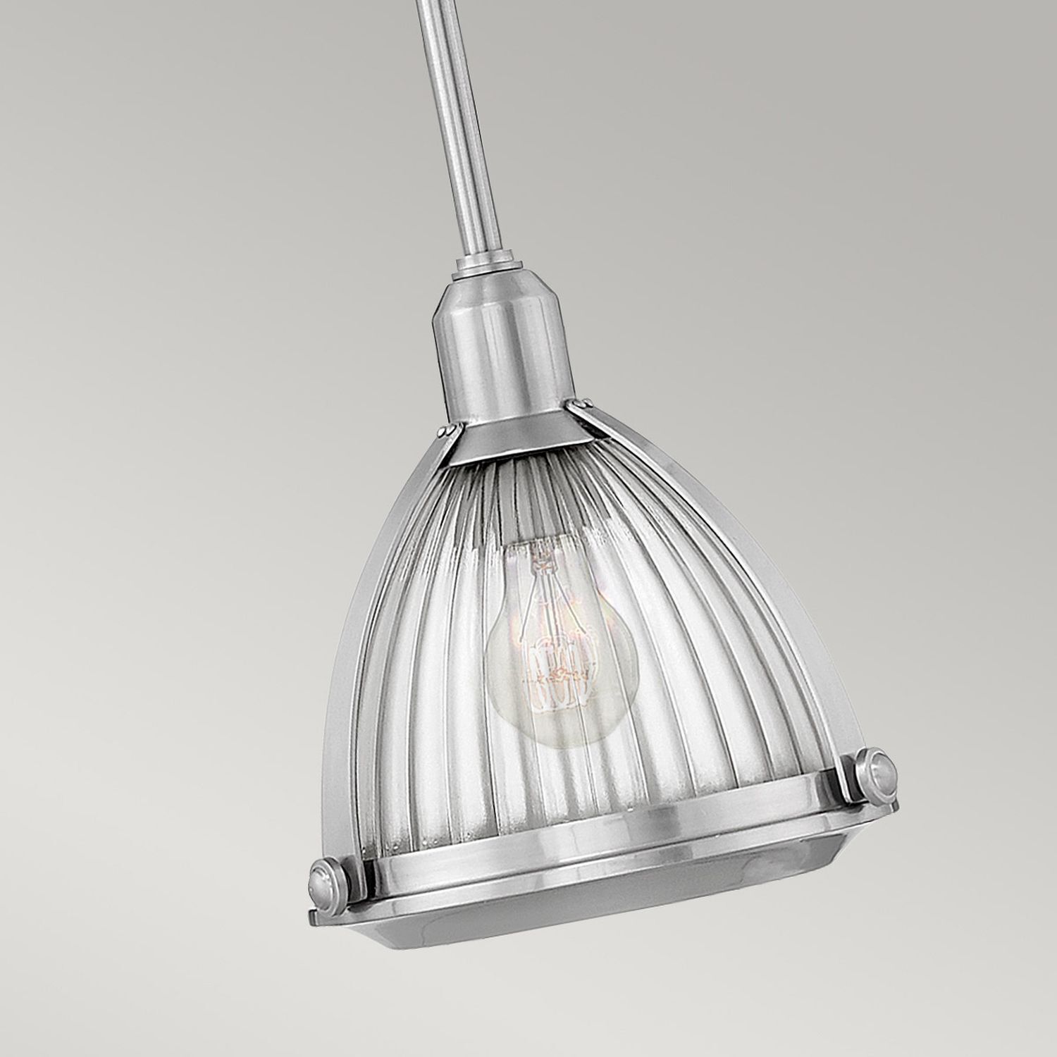 Pendelleuchte Riffelglas D: 24,8 cm H: max. 107,6 cm