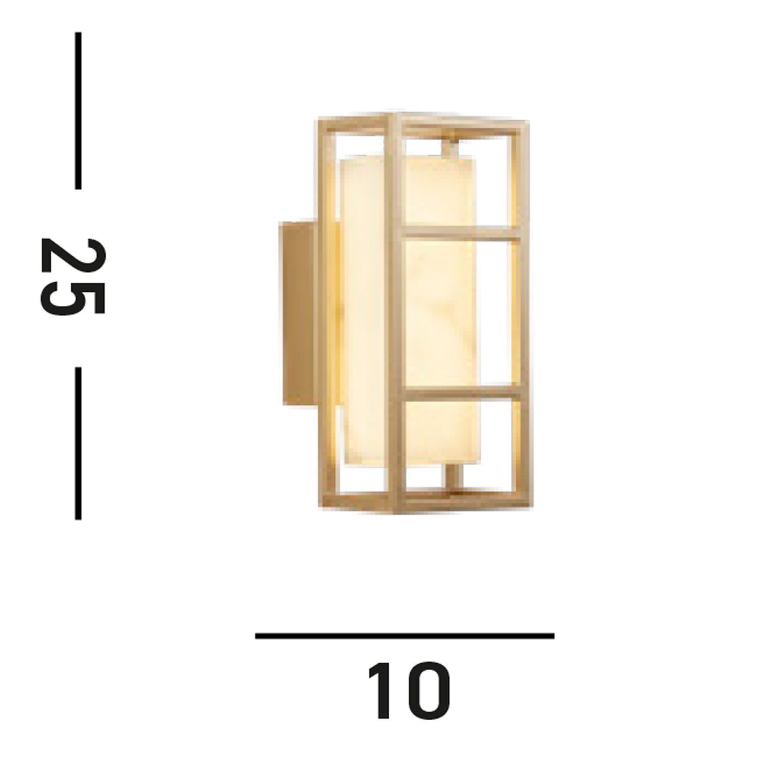 LED Wandleuchte Harz Stahl IP44 H:25 cm in Gold Weiß