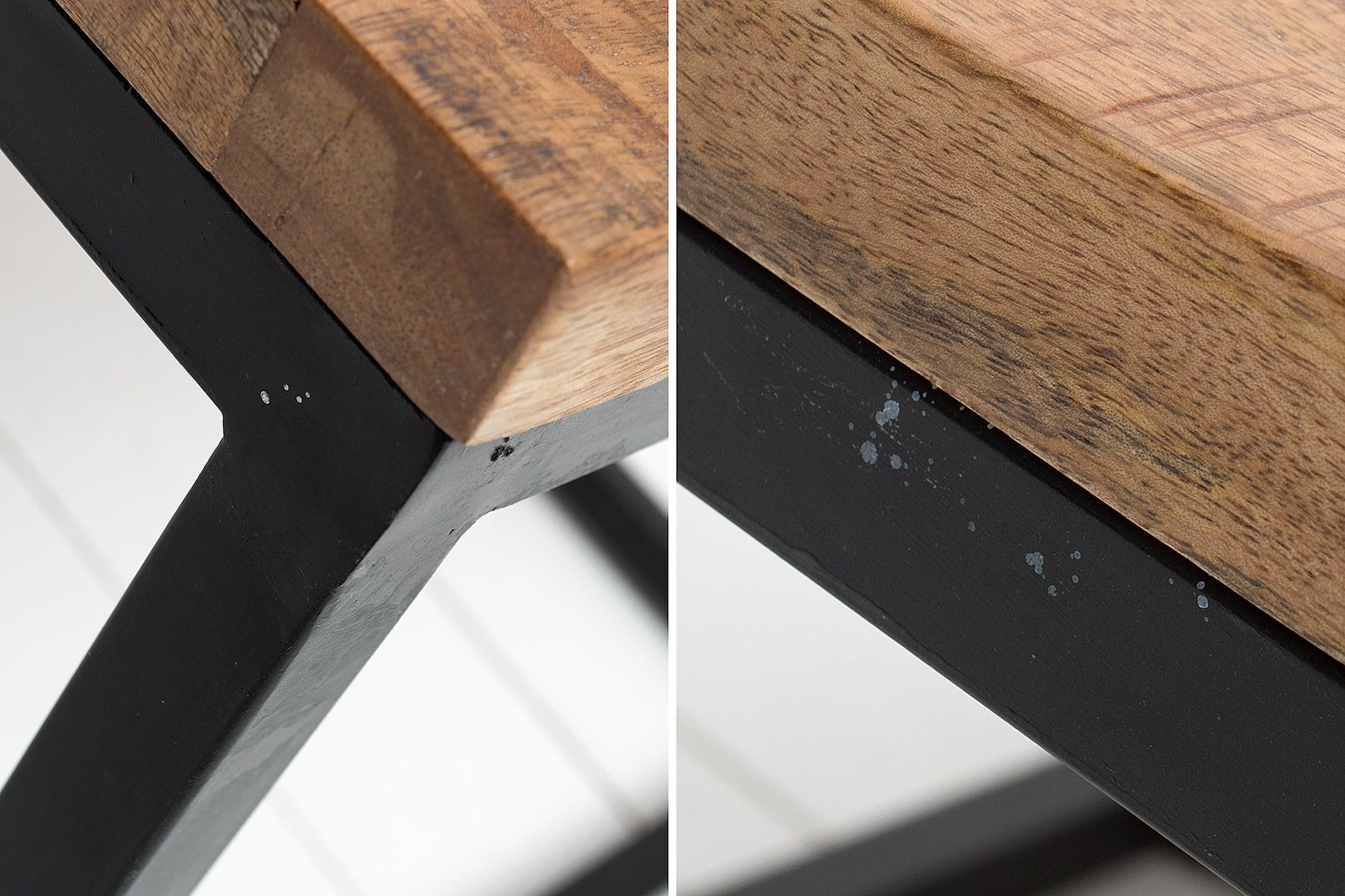 Beistelltisch Mango Holz Metall 60 x 60 cm Holz, Drinnen, Innenarchitektur, Sperrholz, Hartholz