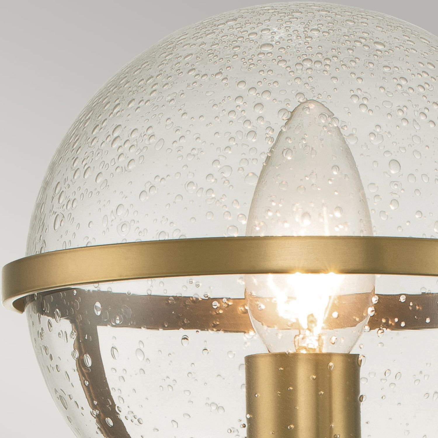 Badlampe Wand Metall Glas IP44 H: 40,3 cm in Messing Antik