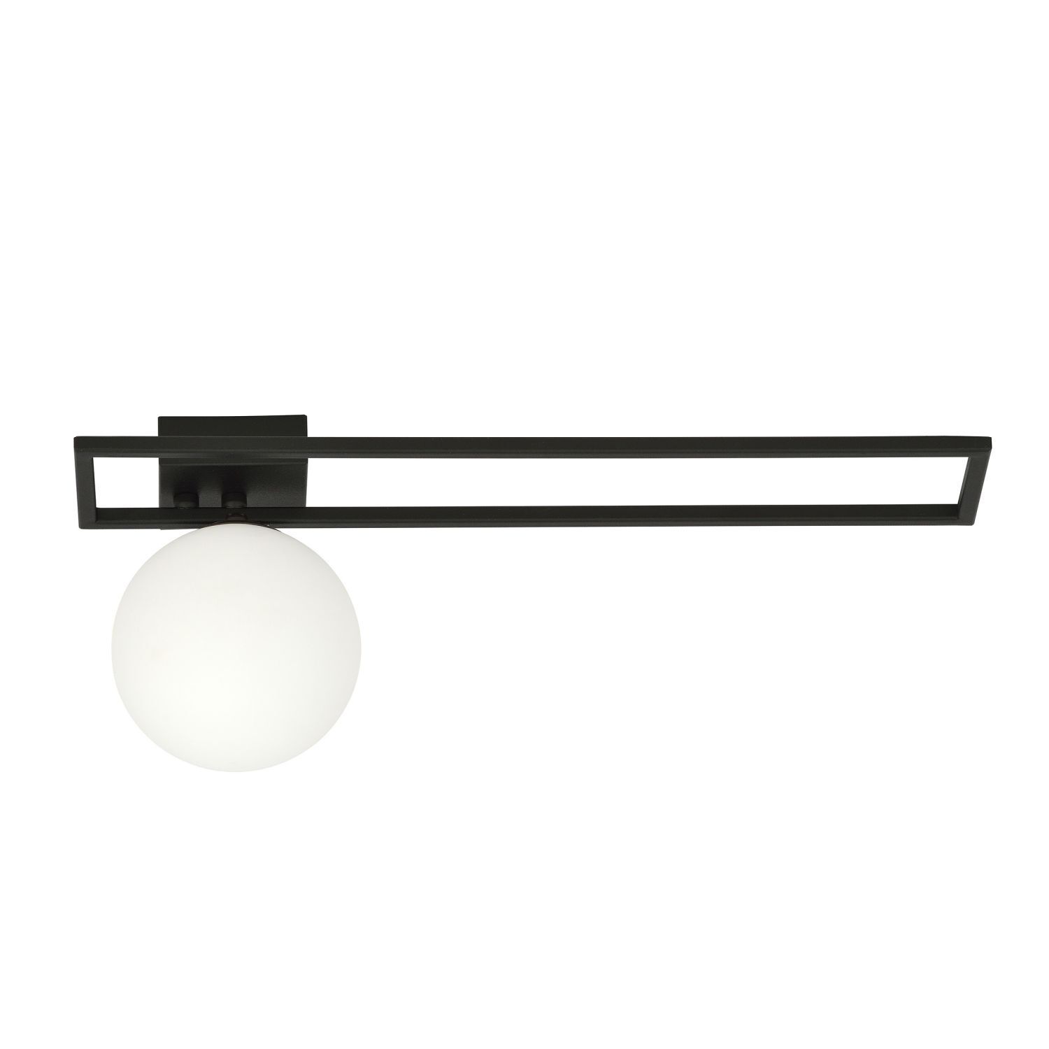 Deckenlampe Schwarz Weiß E14 50 cm Kugelschirm Glas Metall