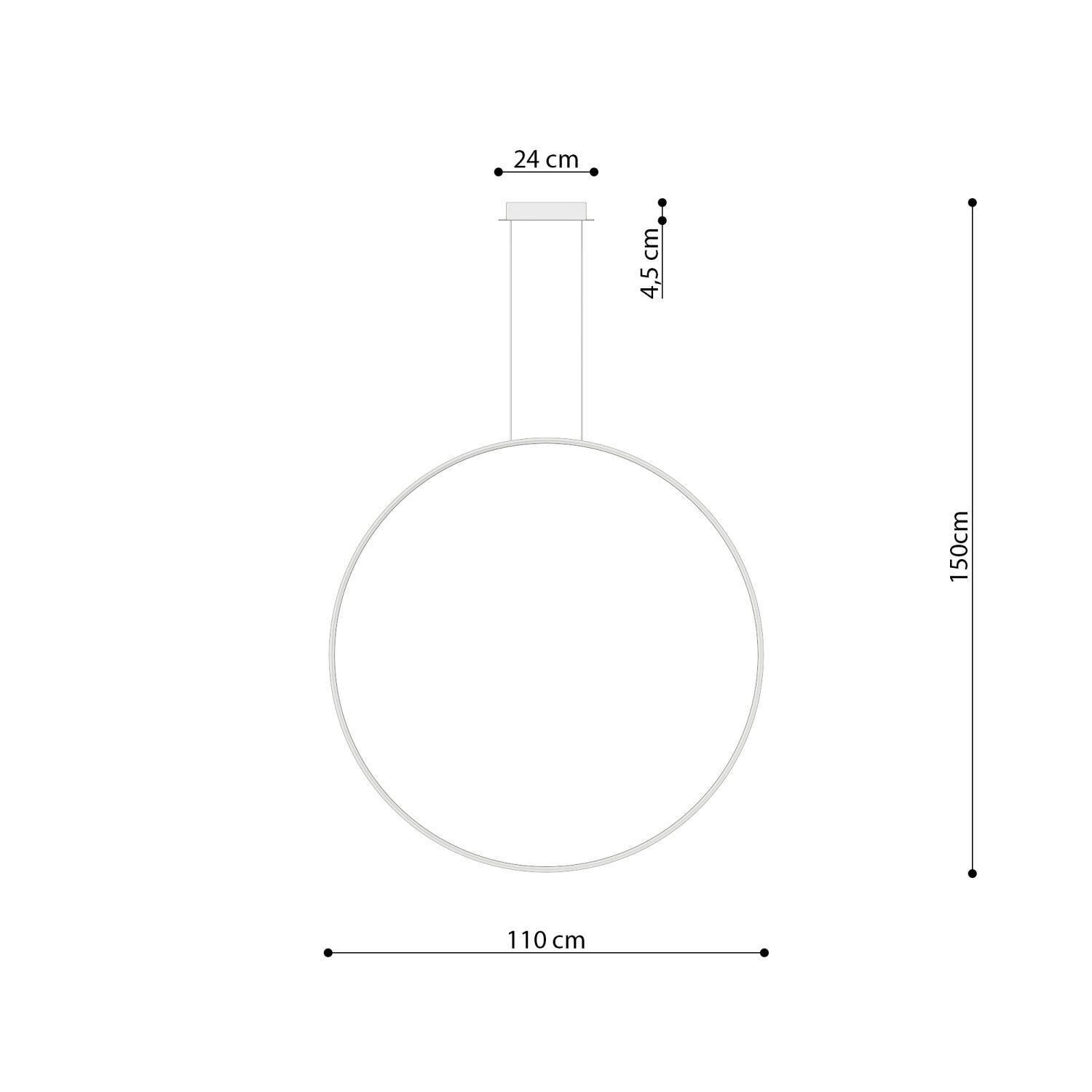 LED Hängelampe rund Ø 110 cm 3000 K 7820 lm Weiß Ring