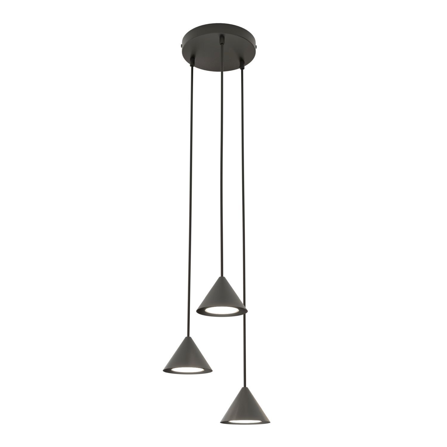 Pendelleuchte Schwarz Metall 3-flammig GX53 Modern