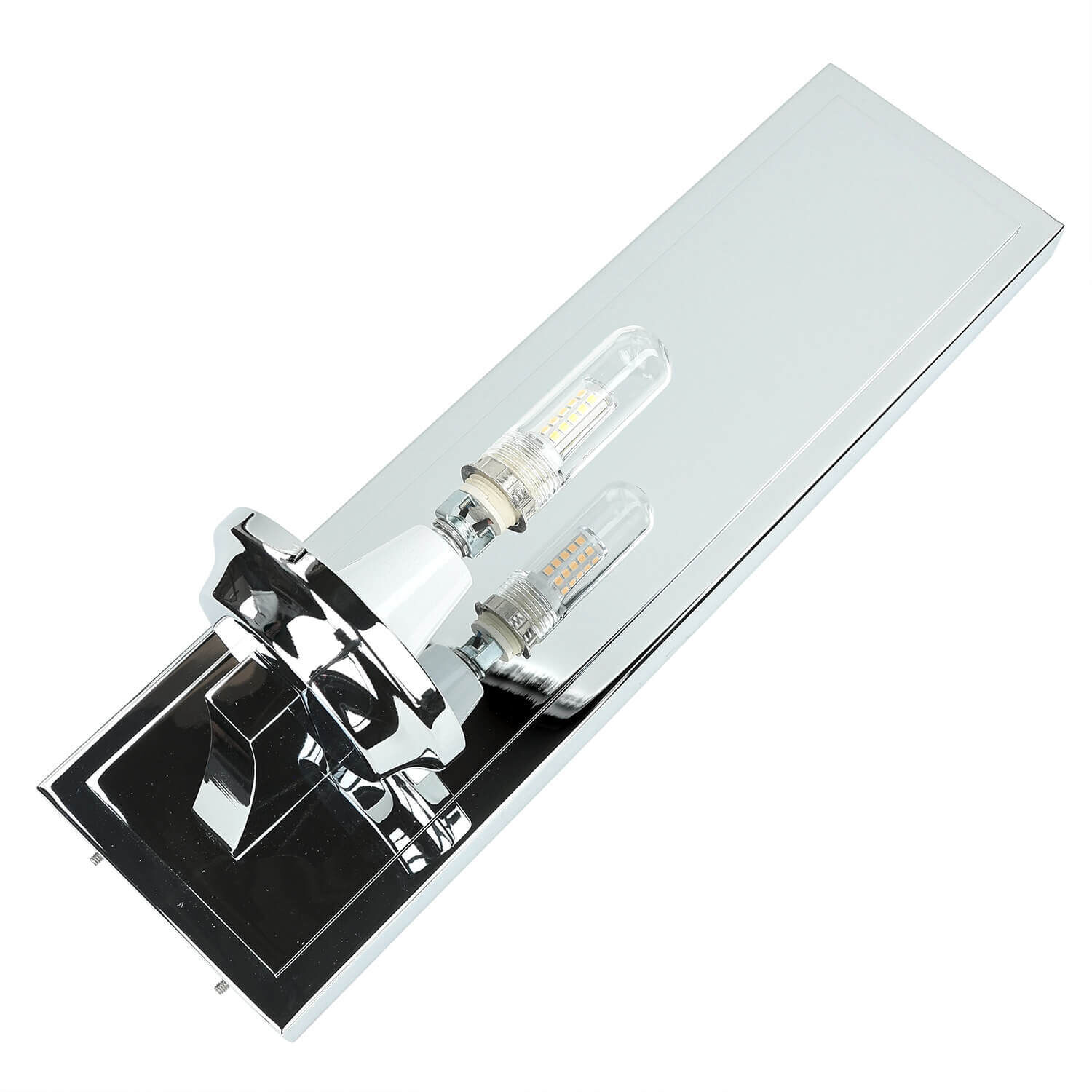 Stilvolle Badlampe LED IP44 Glas Schirm Weiß Chrom