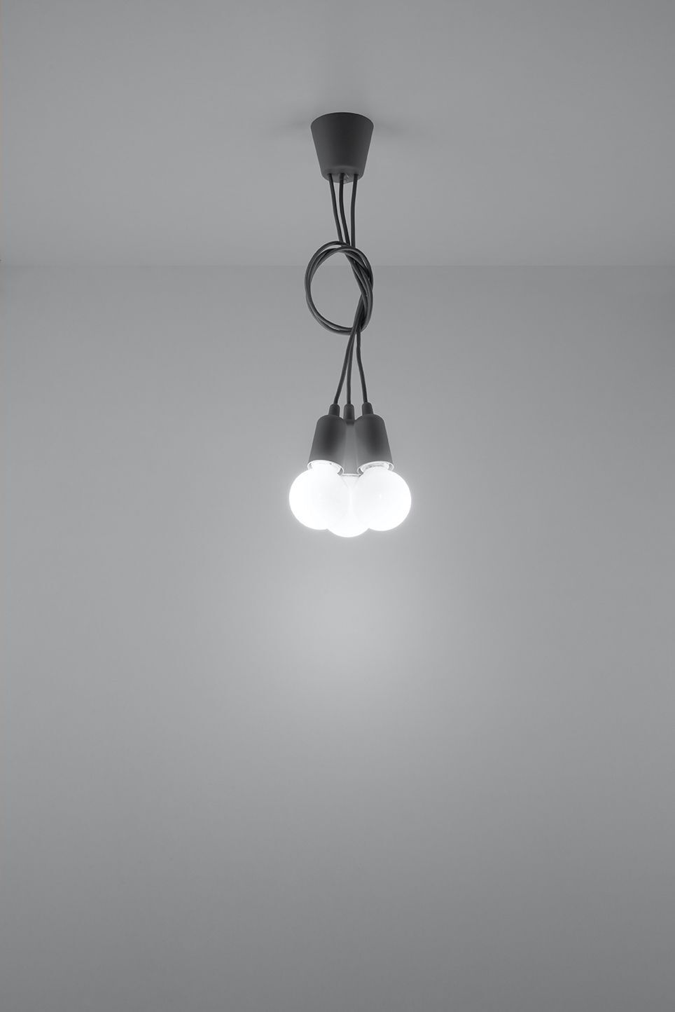Verstellbare Hängelampe NESSA Grau Tiefe bis 90cm