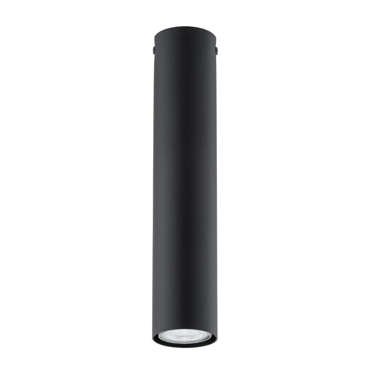 Deckenleuchte Schwarz Ø 6 cm H: 30 cm Metall GU10 Aufputz