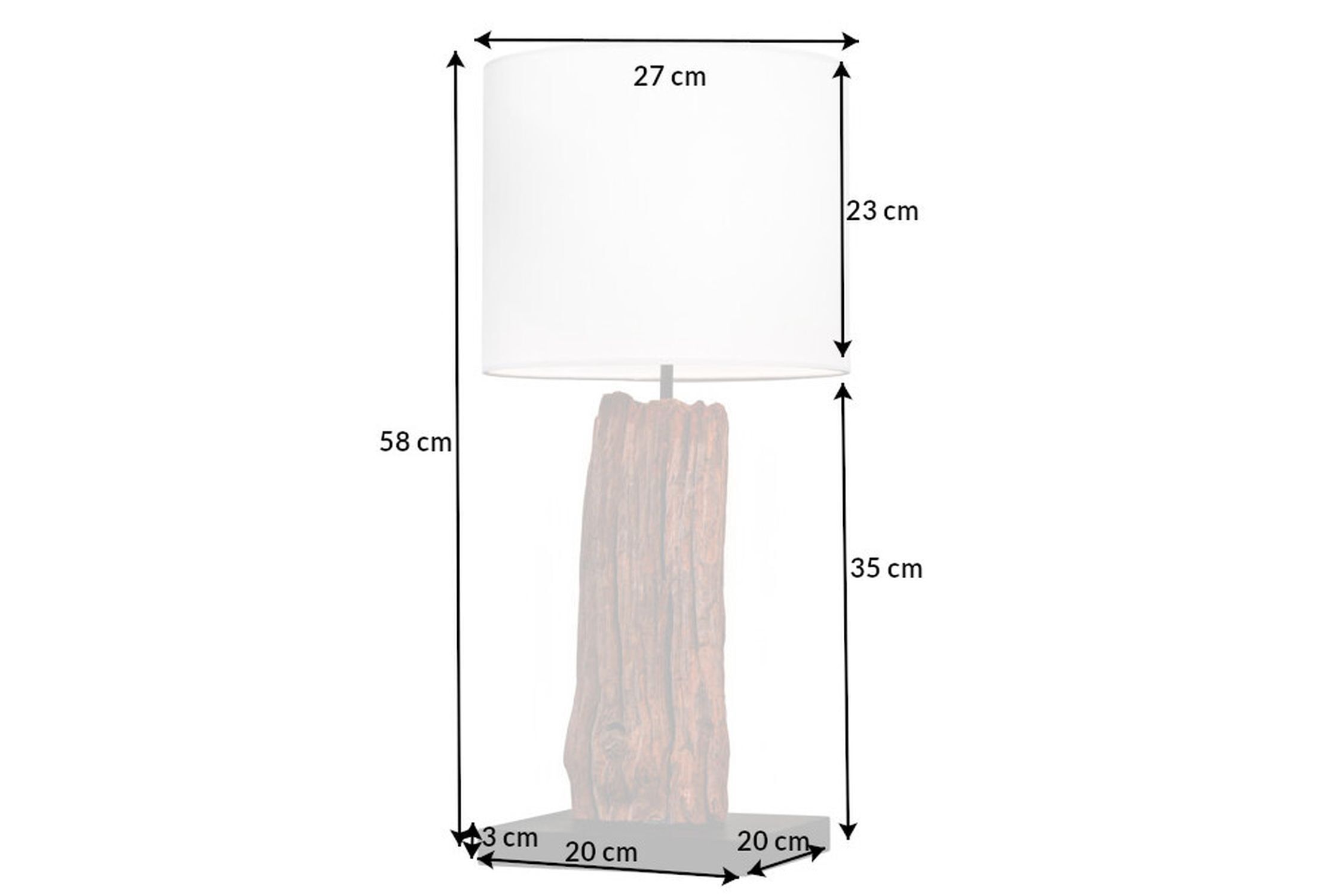 Blendarme Nachttischleuchte Holz Stoff E27 58 cm groß Lampe, Tischlampe