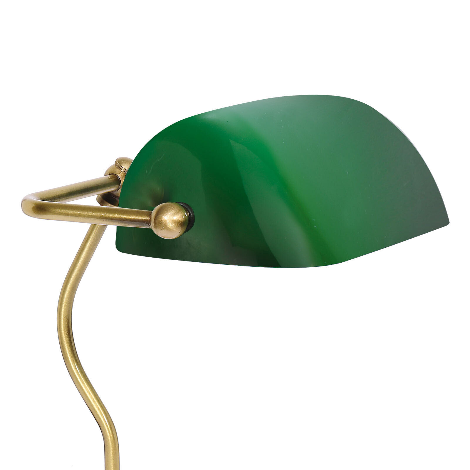 Bankerlampe in Bronze hell Grün E27 29 cm Glas Messing