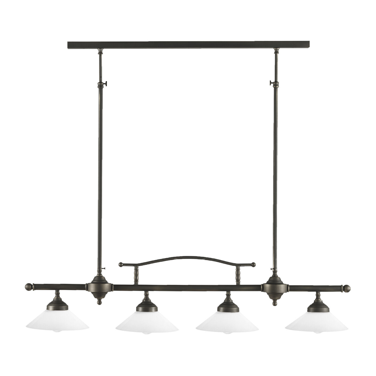 Deckenlampe Messing Glas E27 B: 95 cm höhenverstellbar