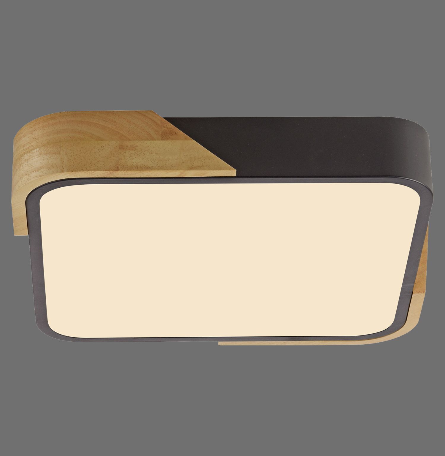 LED Deckenleuchte Holz L:32 cm Schwarz Natur 3000 K