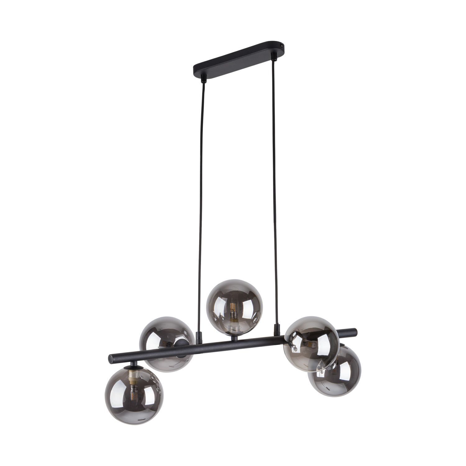 Pendelleuchte Grau Schwarz Metall Glas 5-flammig