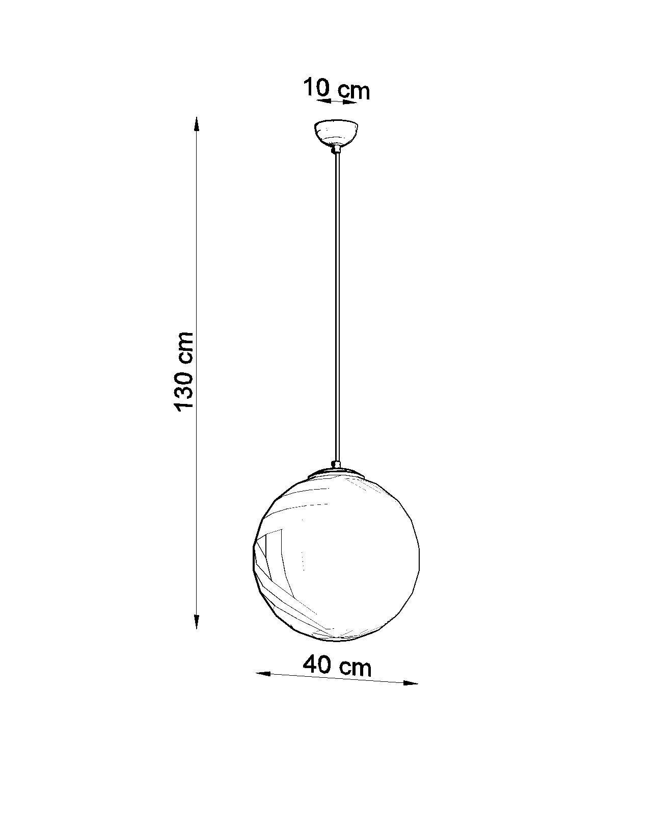 Hängelampe Glas Kugelschirm Ø 40 cm Weiß Gold E27