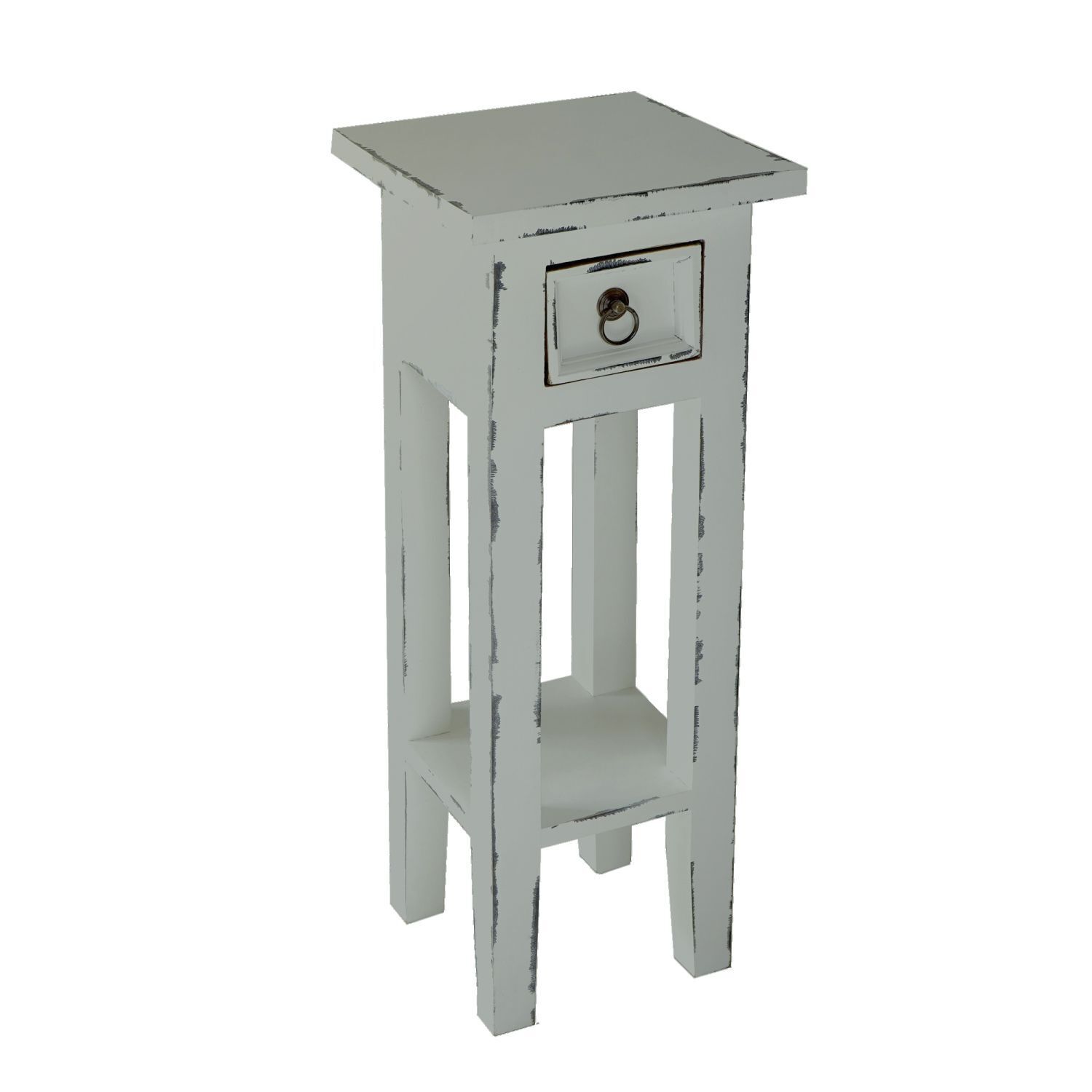 Telefontisch Mahagoni Holz mit Schublade B: 25 cm Grau