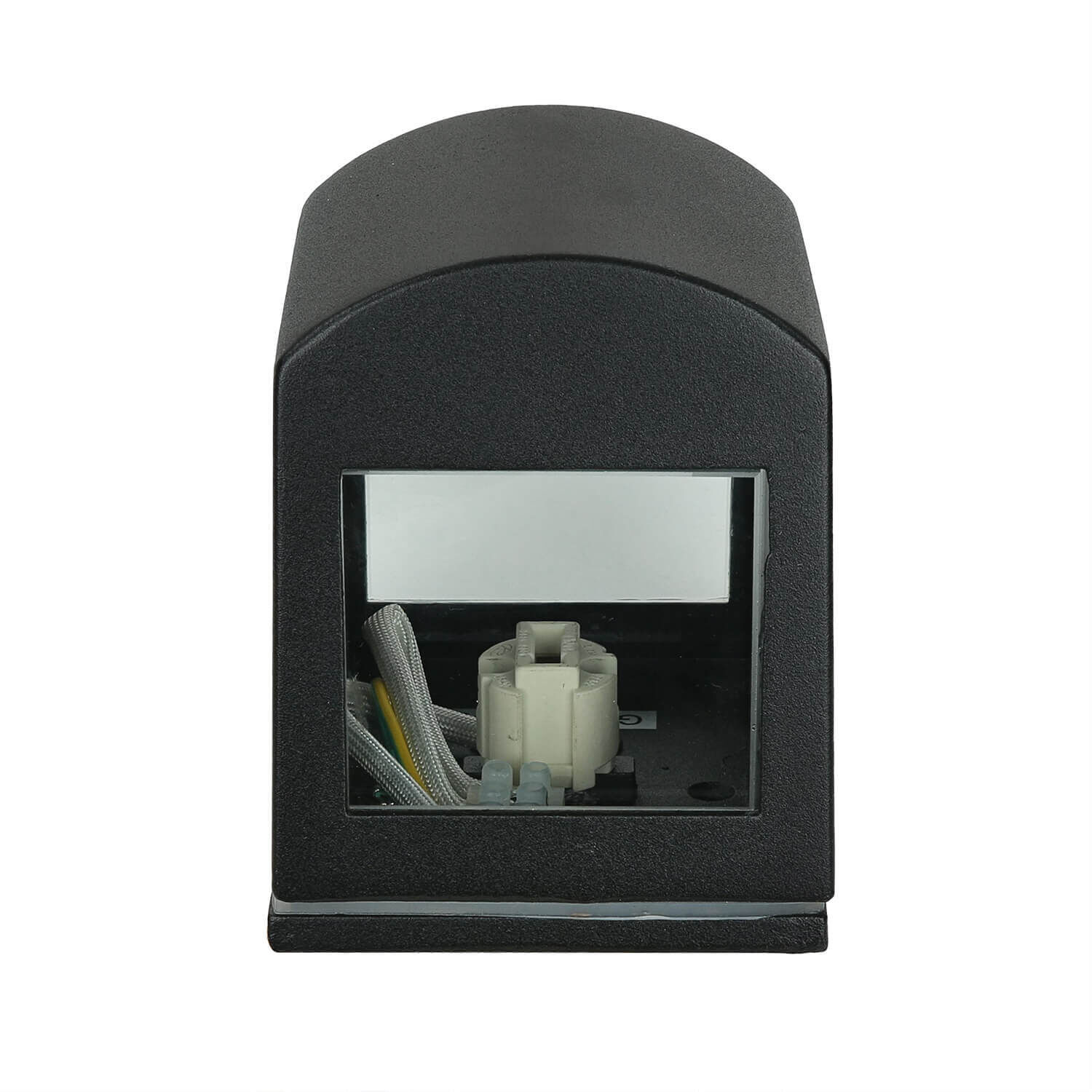 Außenleuchte Schwarz IP44 Up Down Aluminium Glas klein Postfach