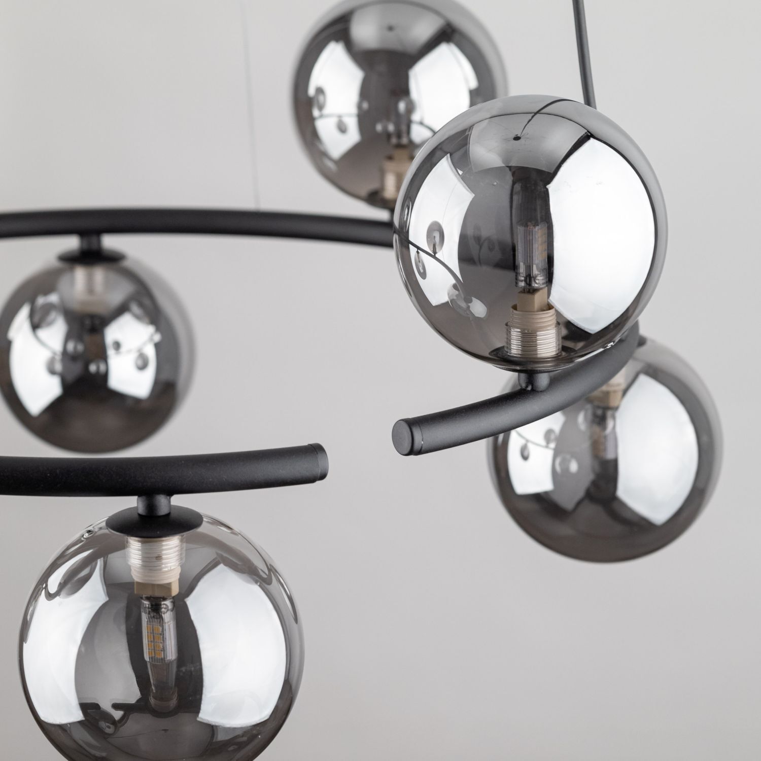 Hängeleuchte Metall Rauchglas G9 Ø 62 cm H: max. 140 cm
