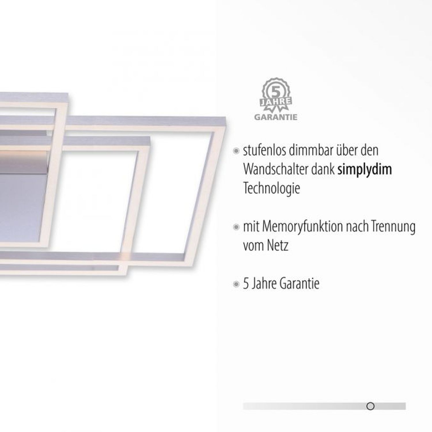 LED Deckenlampe dimmbar in Stahl L:75 cm 5760 lm Modern LED Deckenlampe dimmbar in Stahl L:75 cm 5760 lm Modern