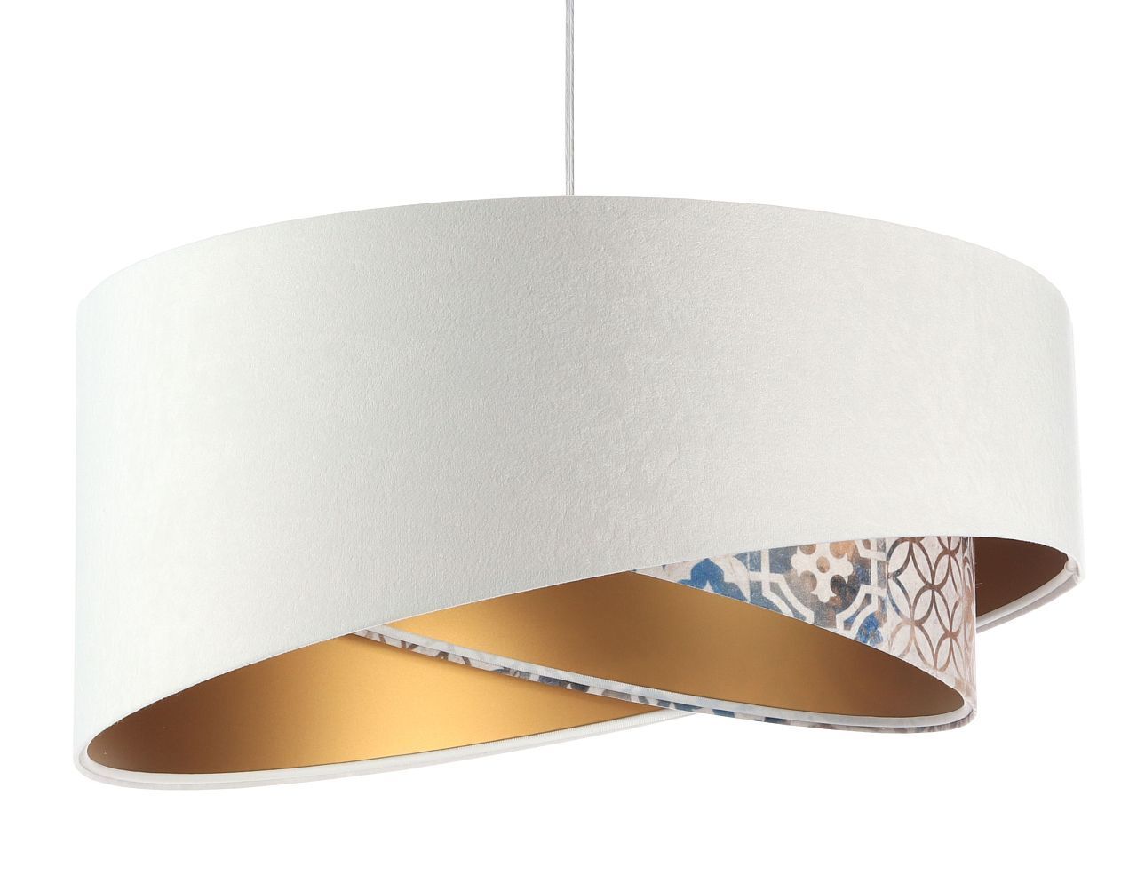 Hängelampe rund D: 50 cm E27 Stoff Velours Optik KARIM