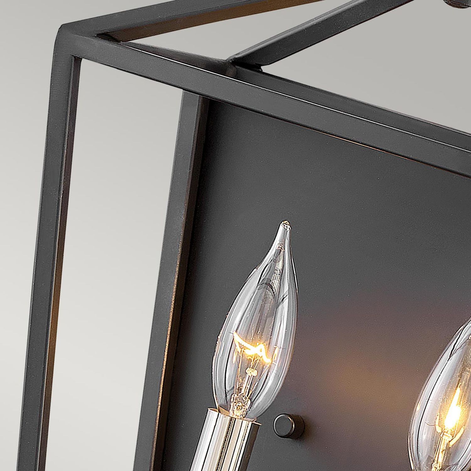 Wandleuchte Metall H: 43,1 cm Schwarz Nickel poliert