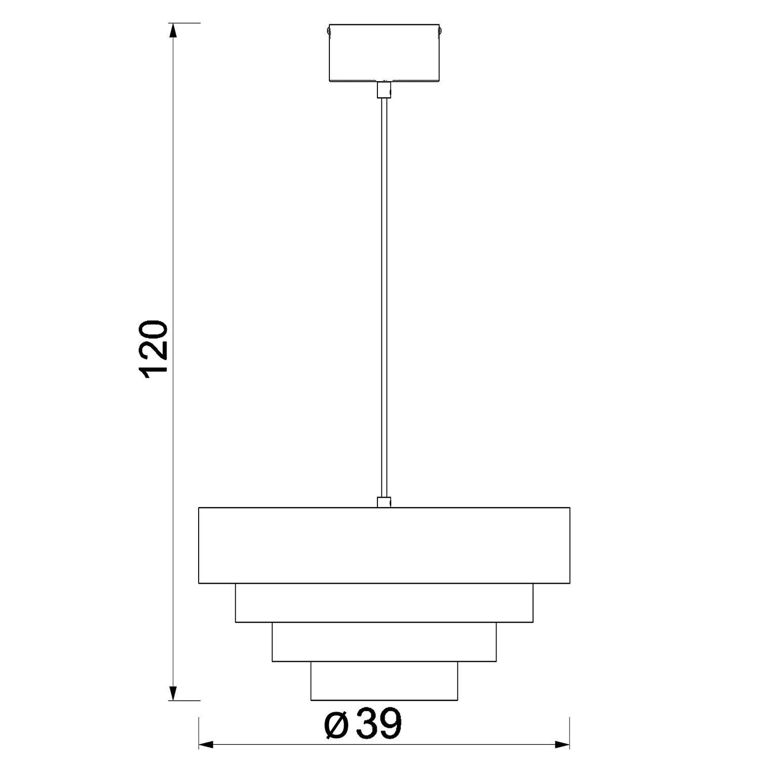 Runde Hängelampe Metall Titanium Gold Ø39 cm indirekt