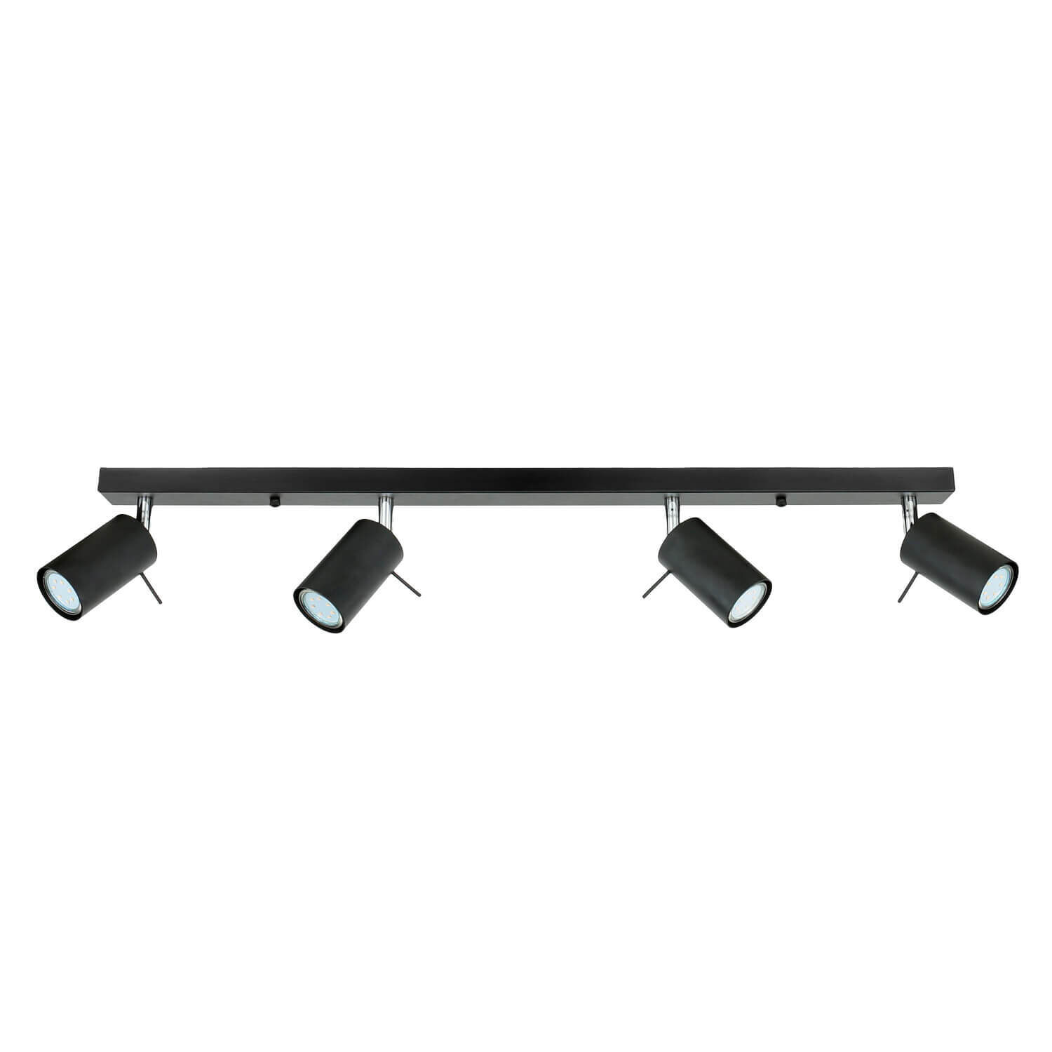 Deckenstrahler 4-flammig GU10 80 cm lang Schwarz Metall Beleuchtung, Regal