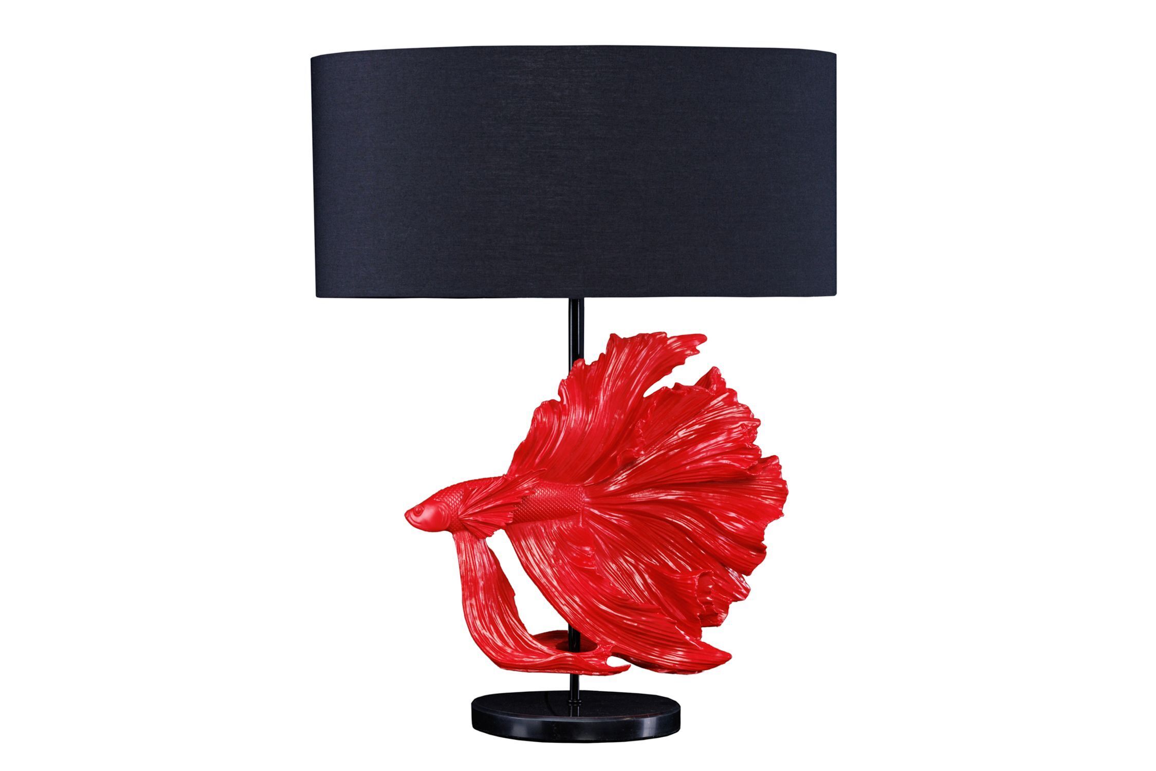 Tischleuchte Marmor Stoff Rot Schwarz 64 cm gemütlich
