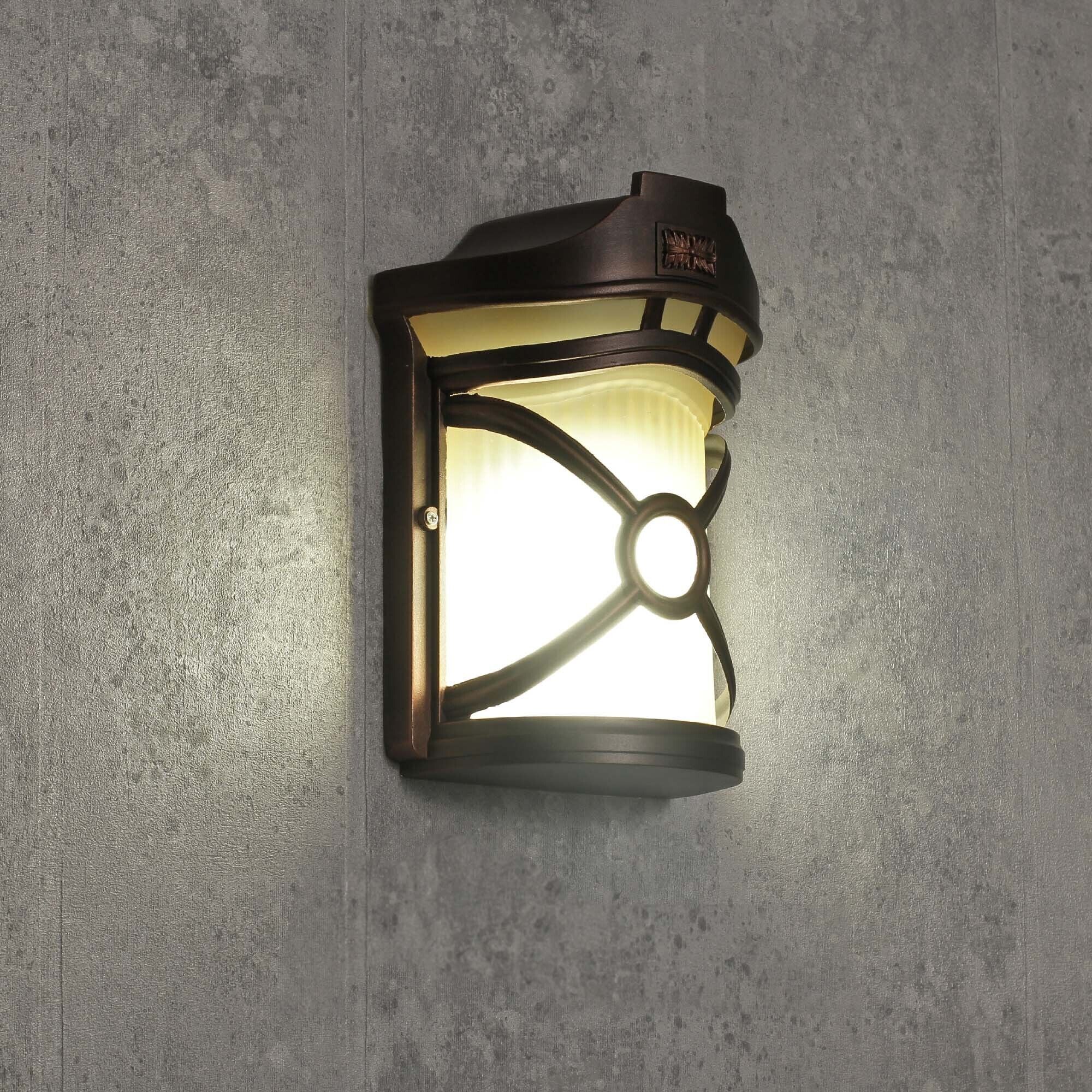 Rustikale Außen Wandleuchte Braun Antik Riffelglas Leuchte, Postfach, Lampe, Deckenleuchte