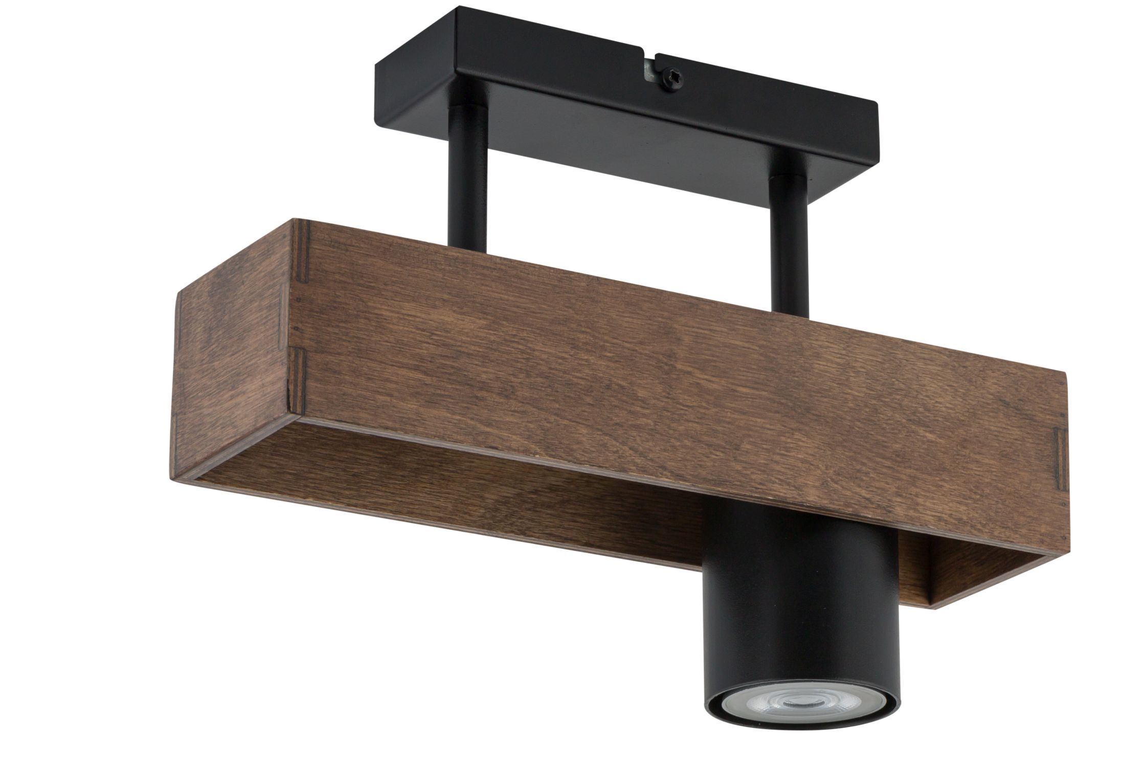 Moderne Deckenleuchte Metall Holz GU10 L:27 cm wohnlich