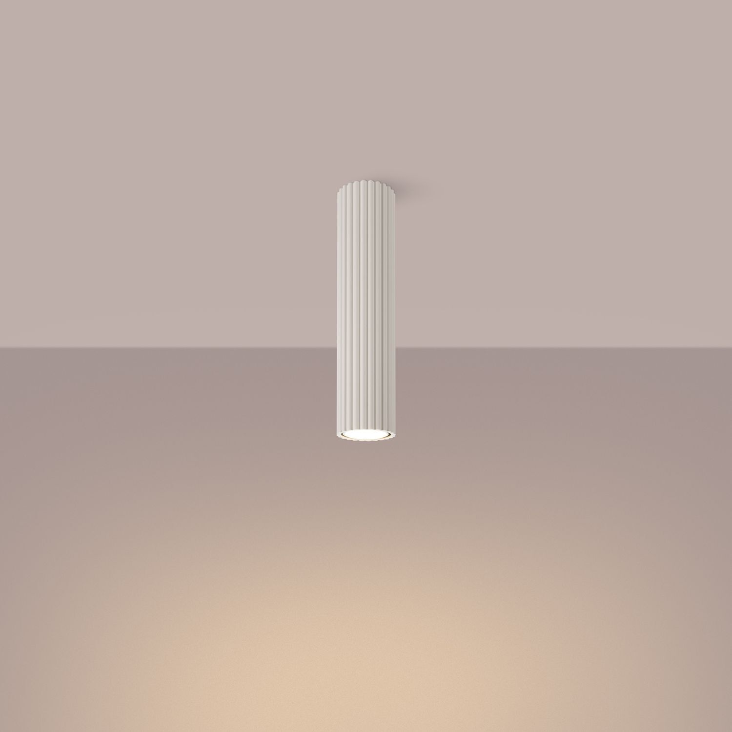 Aufbauspot GU10 in Creme Ø 6,5 cm H: 30 cm schmal BERTA Deckenleuchte, Beleuchtung, Leuchte