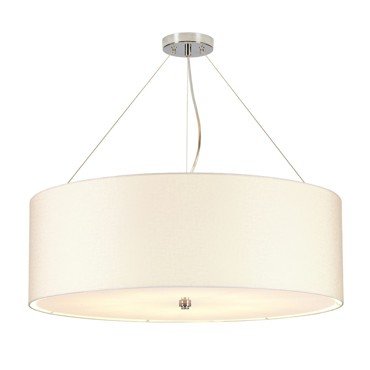 Hängelampe Stoff Ø76cm in Creme Chrom blendarm