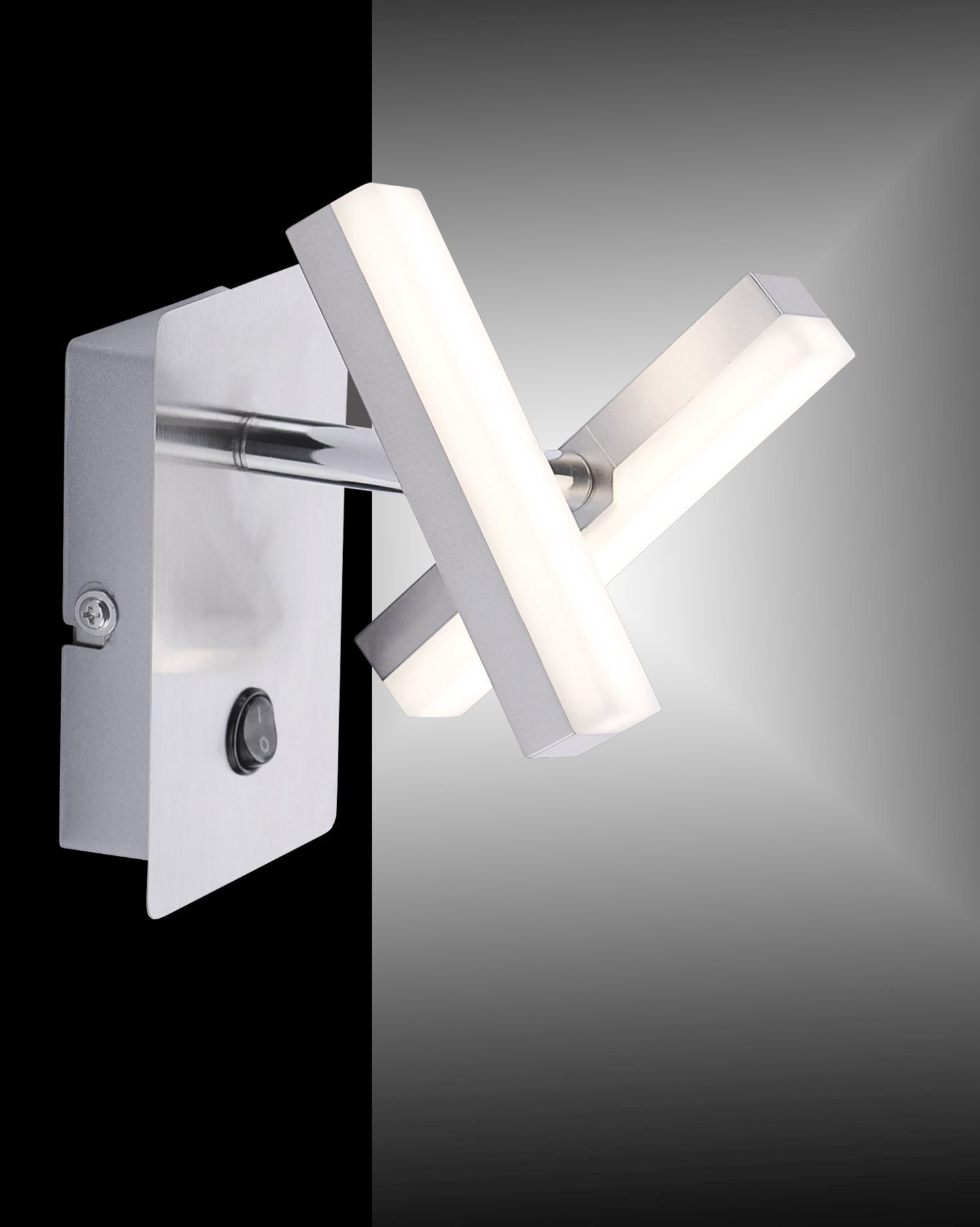 LED Wandspot in Stahl Metall beweglich 225 lm Schalter Elektrisches Gerät, Schalter, Beleuchtung