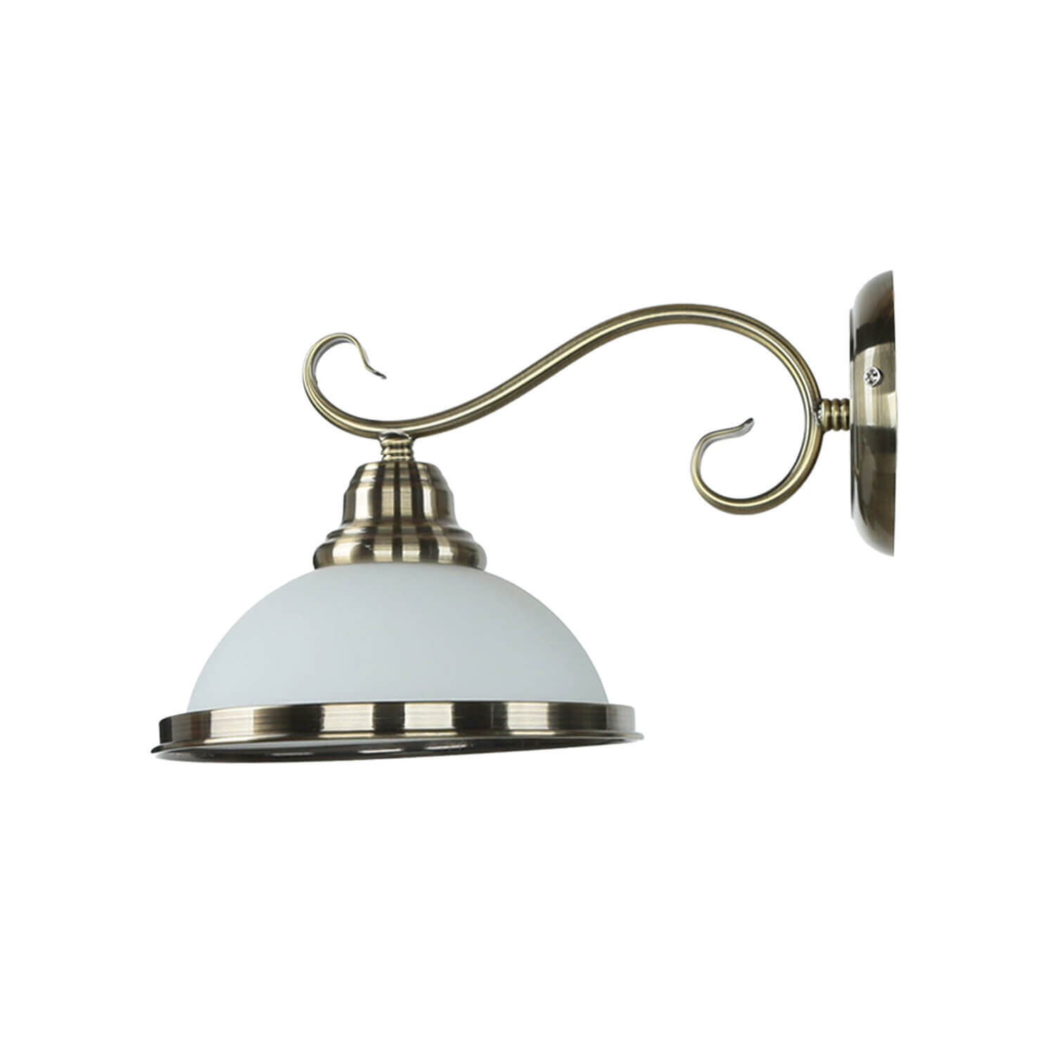 Wandleuchte ELISETT mit Glasschirm Antik