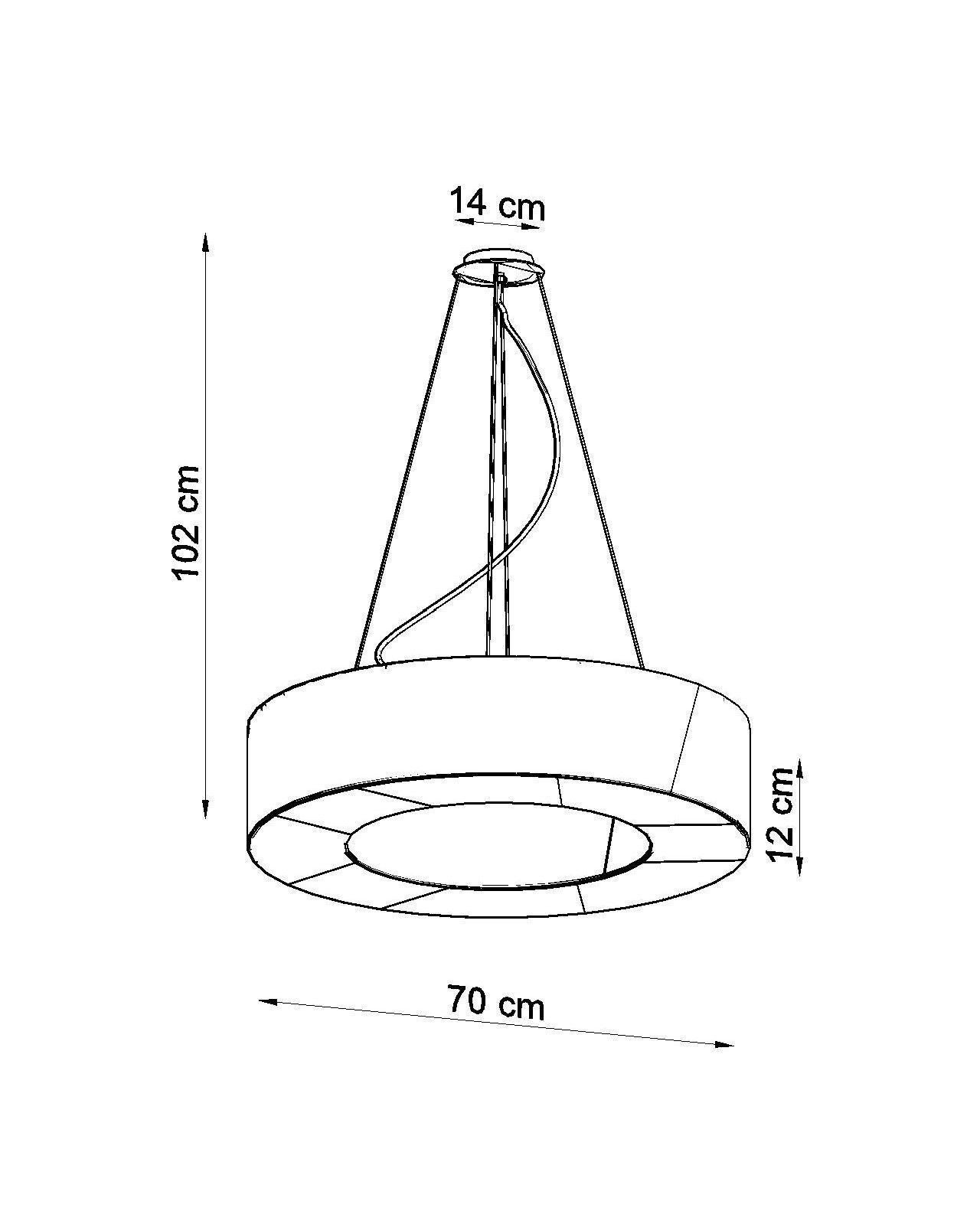 Runde Pendelleuchte Stoff Ø 70 cm Weiß blendarm 6x E27