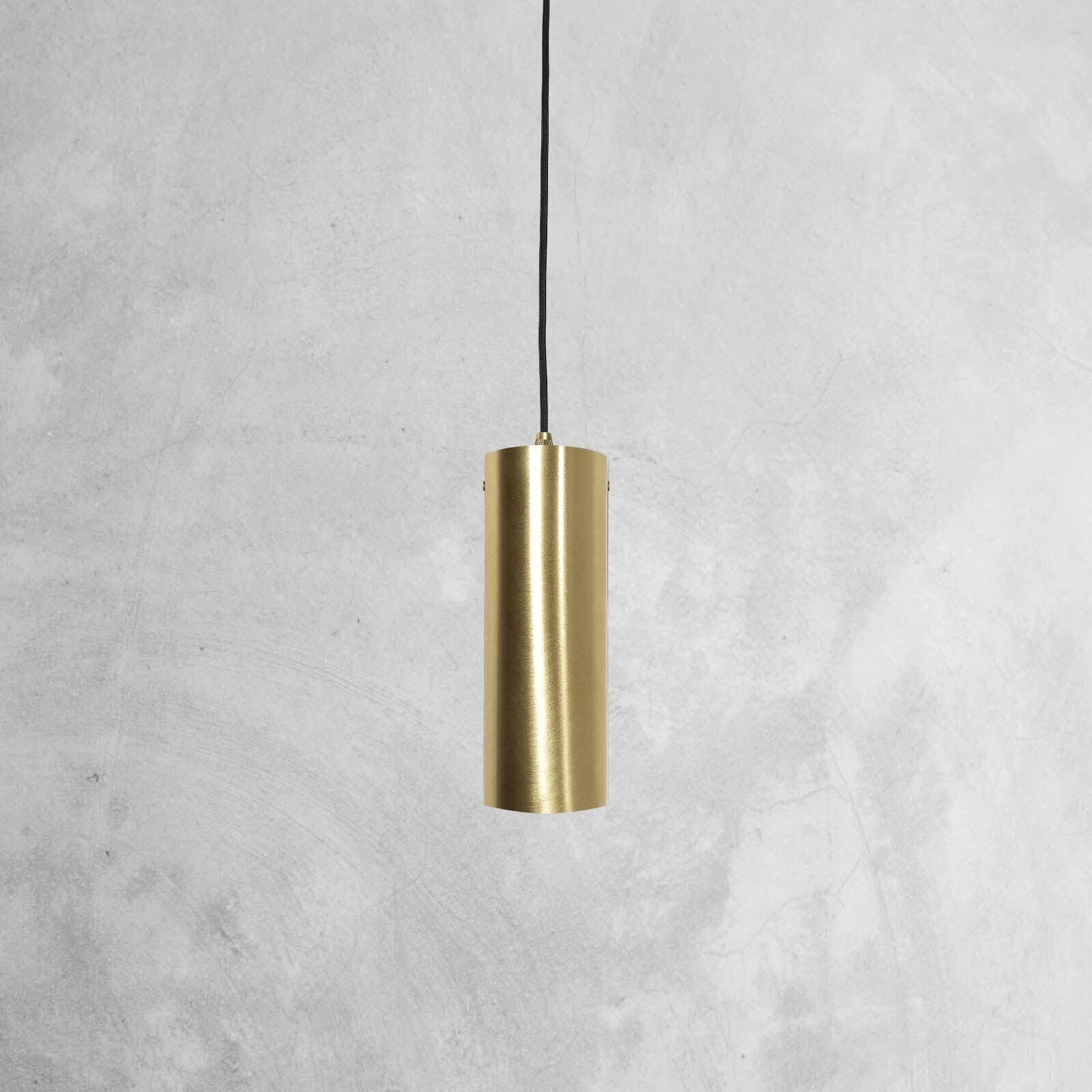 Pendelleuchte Zylinder Ø 8,5 cm Messing massiv E27 Lampe