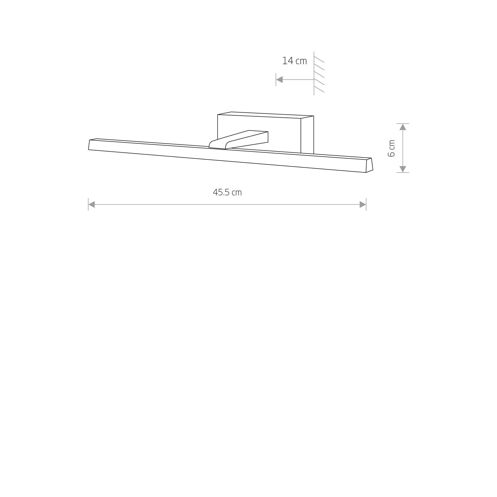 Bilderleuchte LED Chrom 45,5 cm lang warmweiß 3000 K Wandleuchte, Barlampe, LED, Edelstahl, Maße-45,5cm