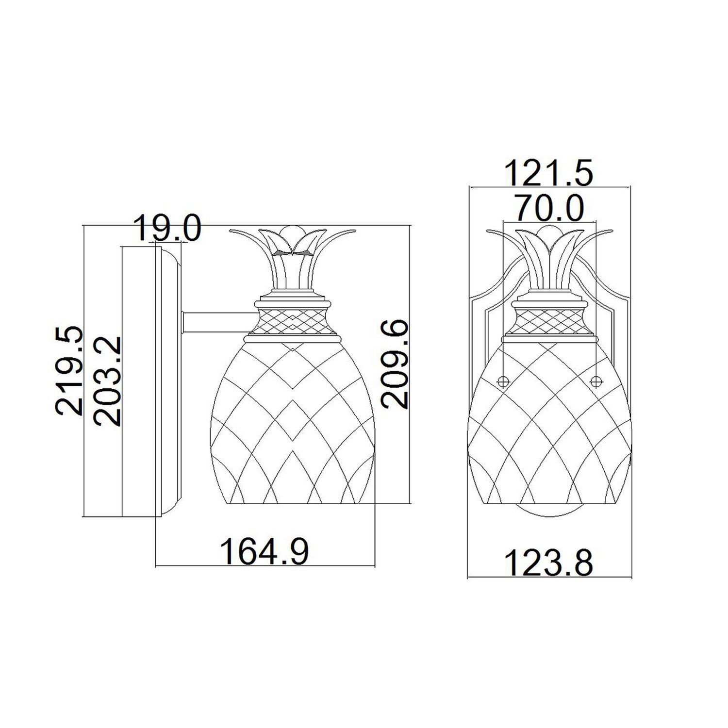 Badlampe Wandlampe Bad IP44 Glas Messing massiv mit LED G9