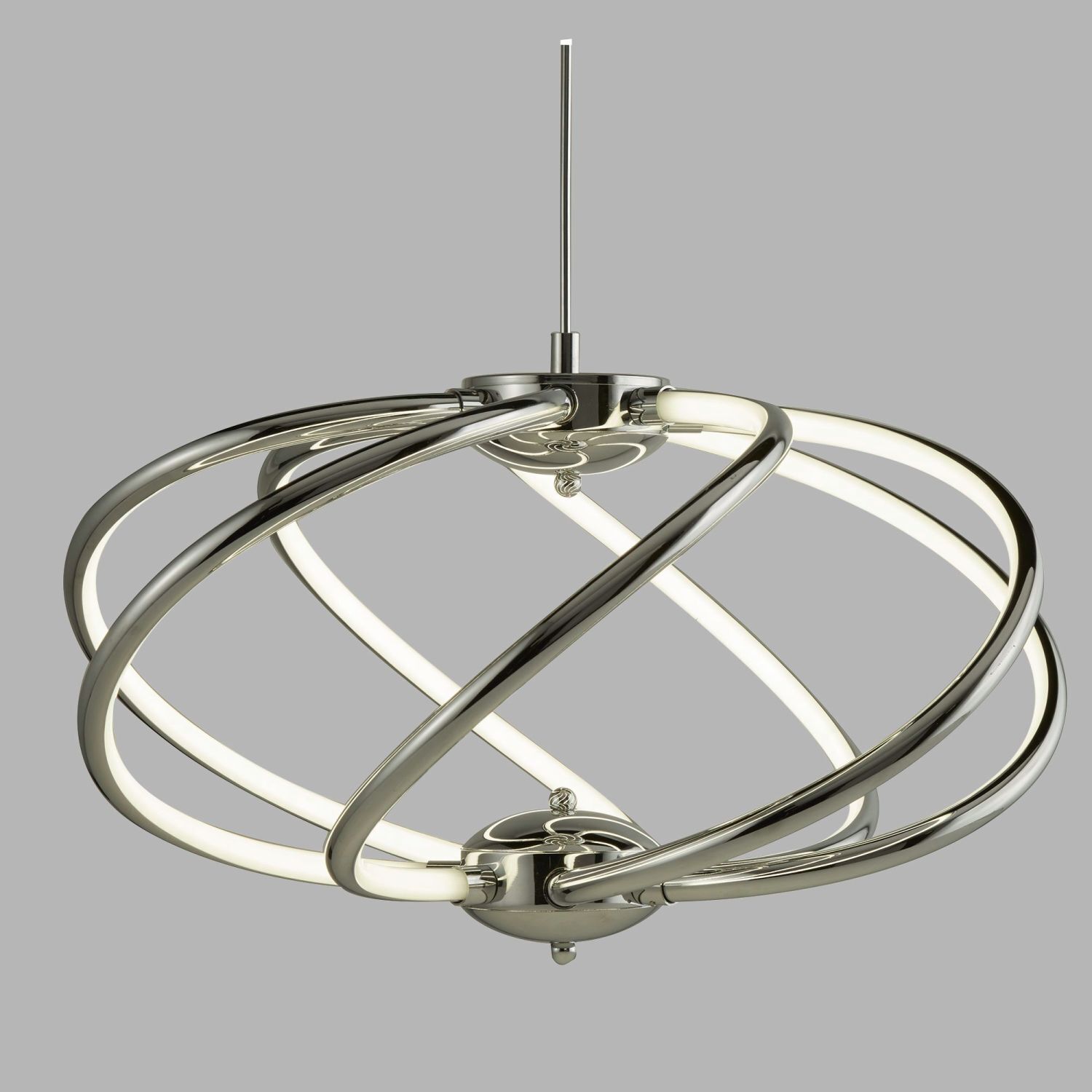 LED Hängelampe Metall D: 51 cm Chrom Weiß 3000 K 2417 lm