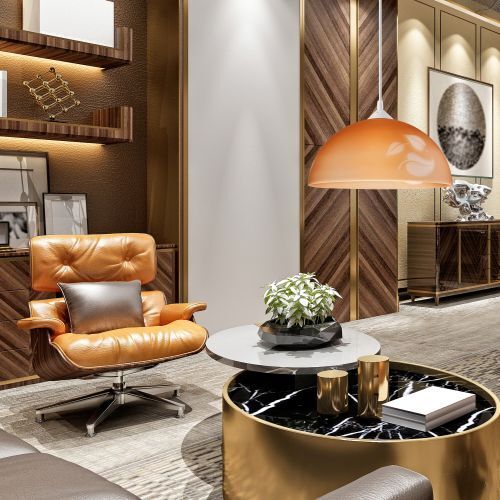 Esszimmer Pendelleuchte Retro Glas Braun rund