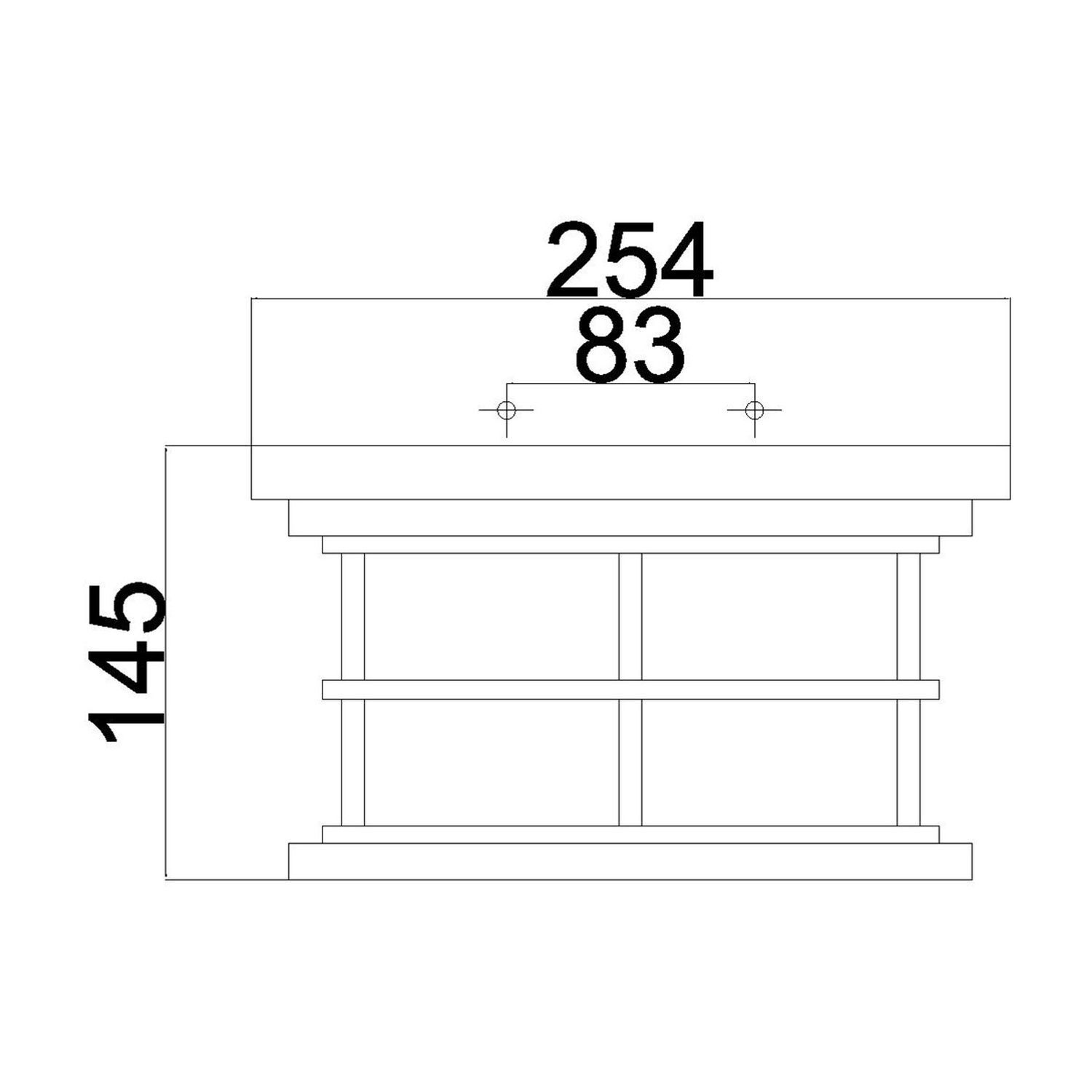 Deckenleuchte außen Alu Glas IP44 B: 25,4 cm rund 2x E27