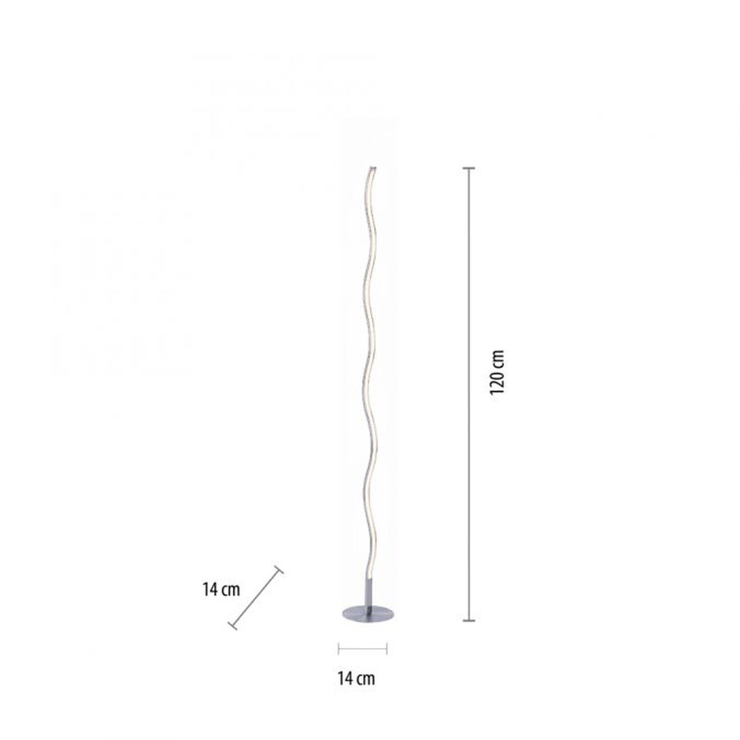 LED Stehlampe Metall in Stahl 120 cm 3000 K blendarm